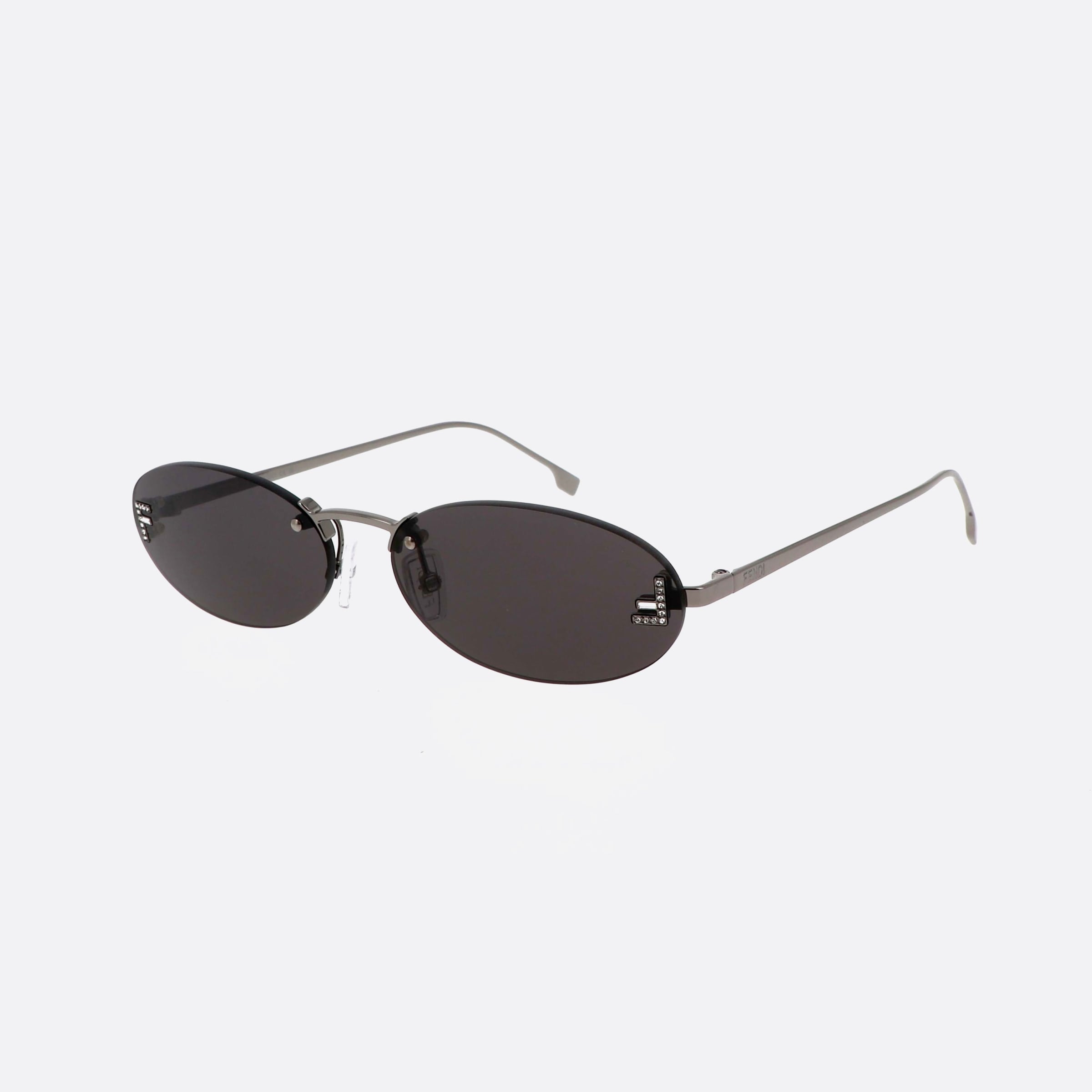 Fendi 54mm First Fe4075us 12a Ruthenium Oval Women Sunglasses - Main View