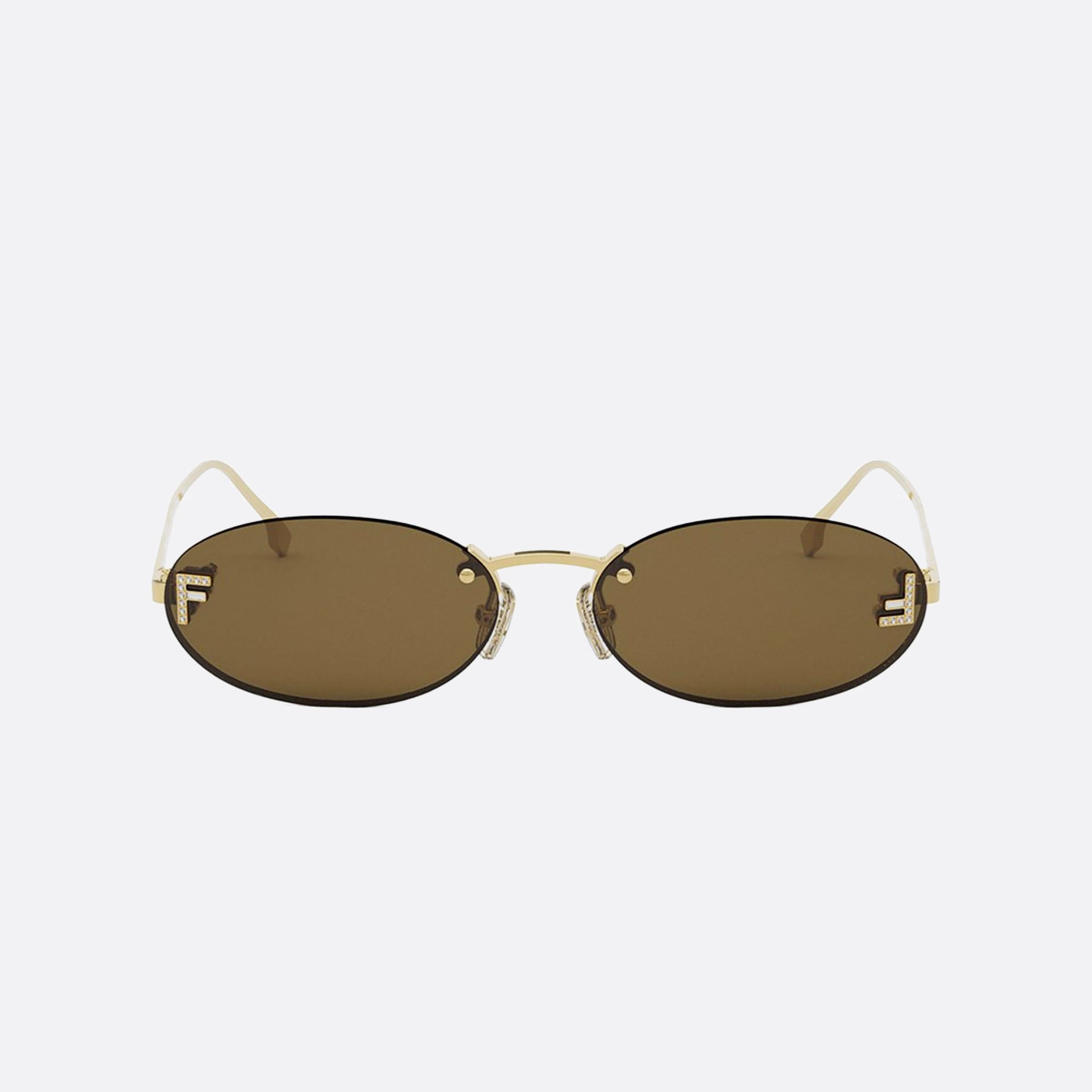 Fendi 54mm First Fe4075us 30j Gold Oval Women Sunglasses - Side View