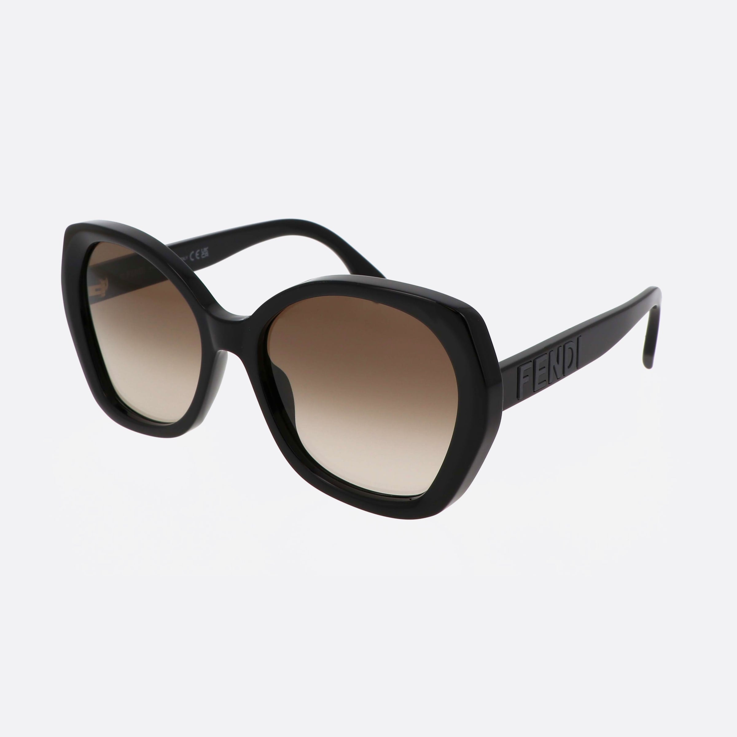 Fendi 57mm Lettering Fe40112i 01f Black Unisex Sunglasses - Main View