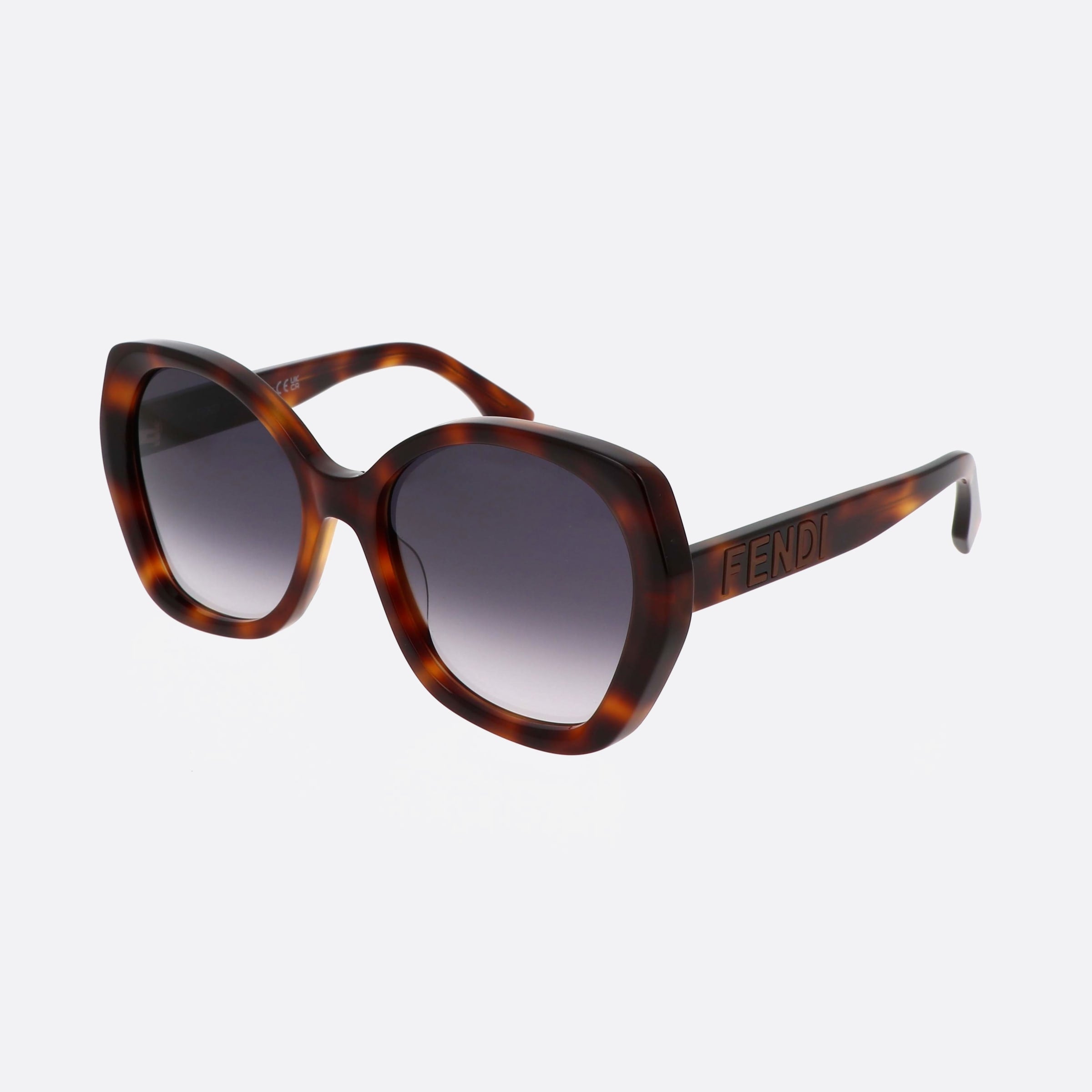 Fendi 57mm Lettering Fe40112i 53b Tortoise Unisex Sunglasses - Main View