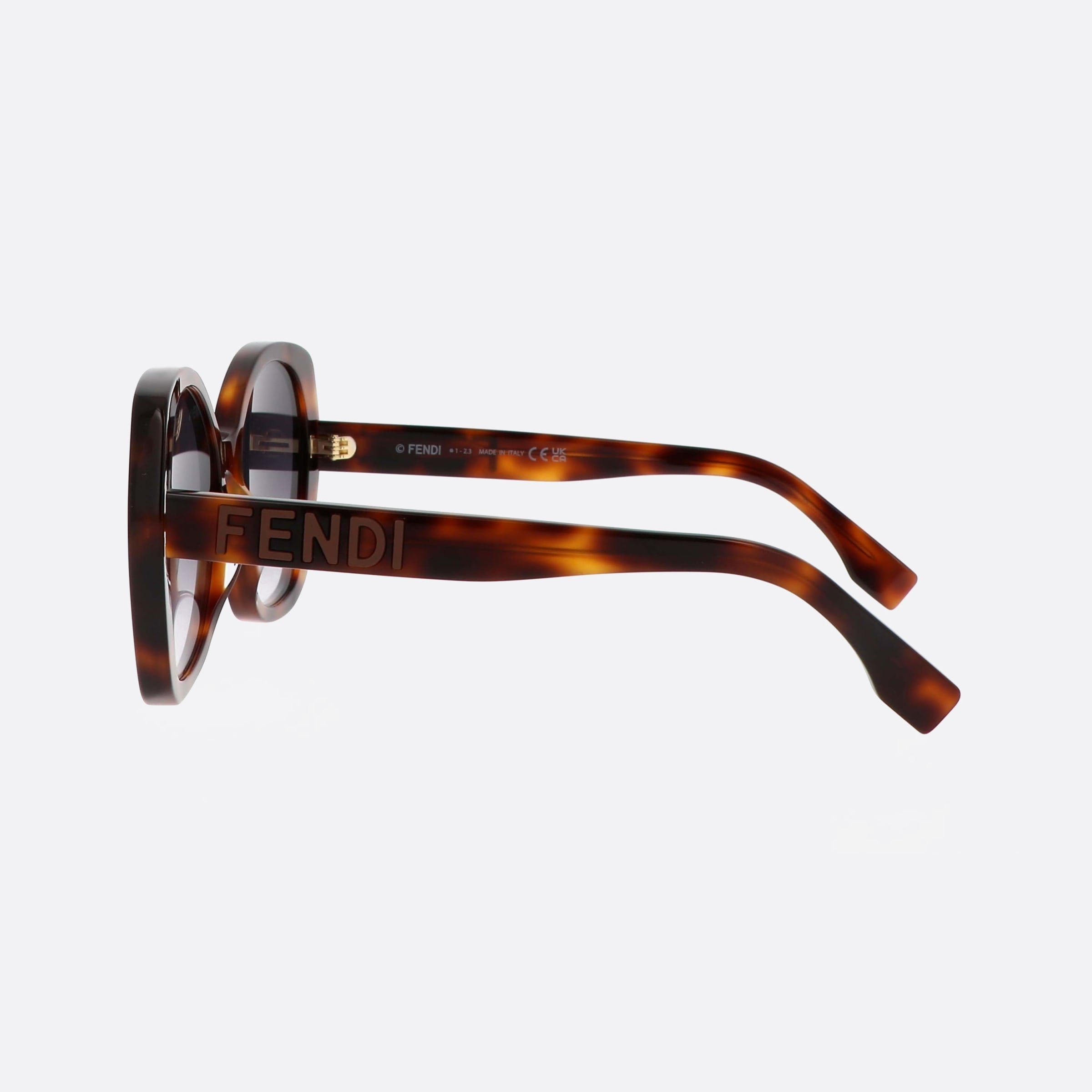 Fendi 57mm Lettering Fe40112i 53b Tortoise Unisex Sunglasses - Detail View