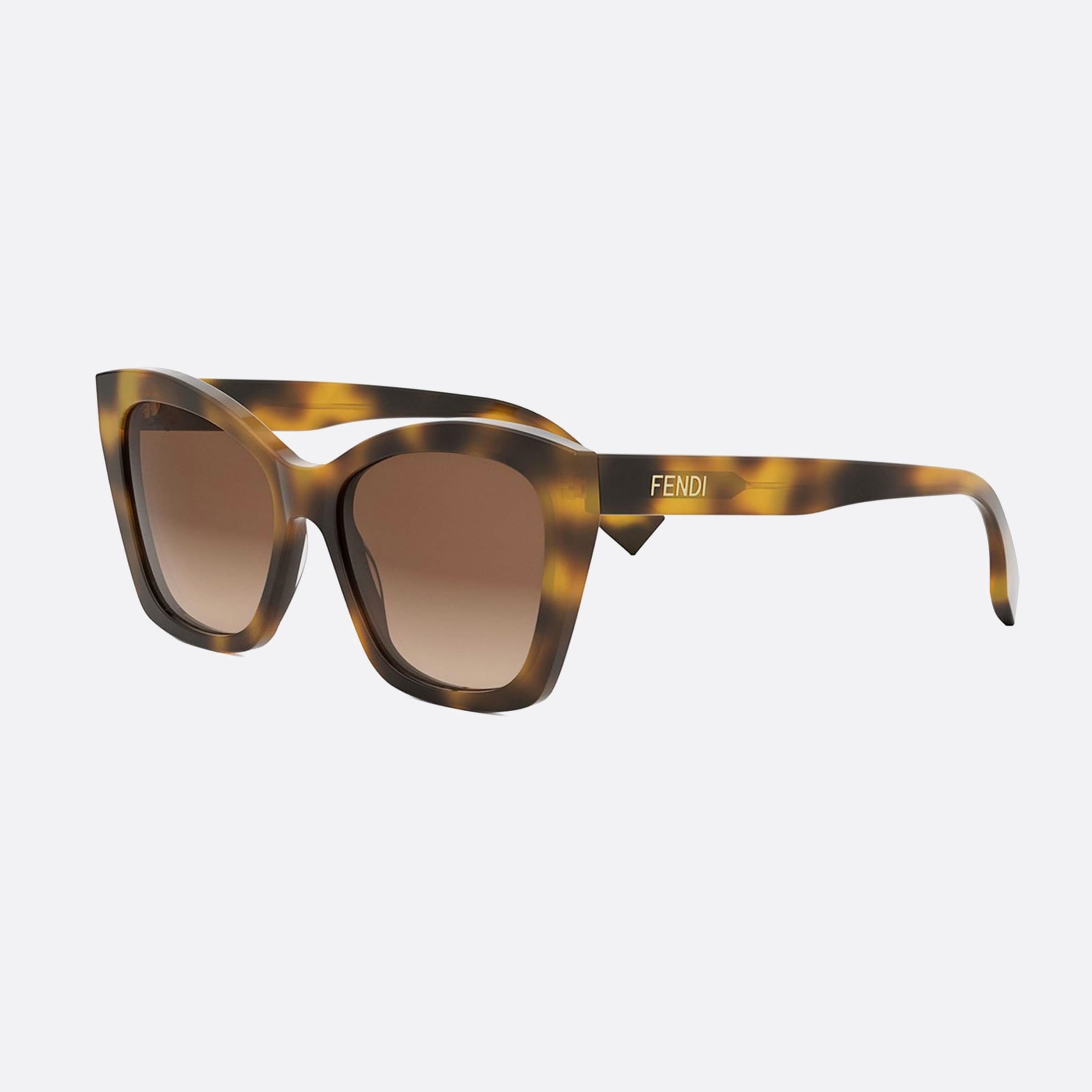 Fendi 55mm Lettering Fe40151i 53f Havana Squared Women Sunglasses - Main View