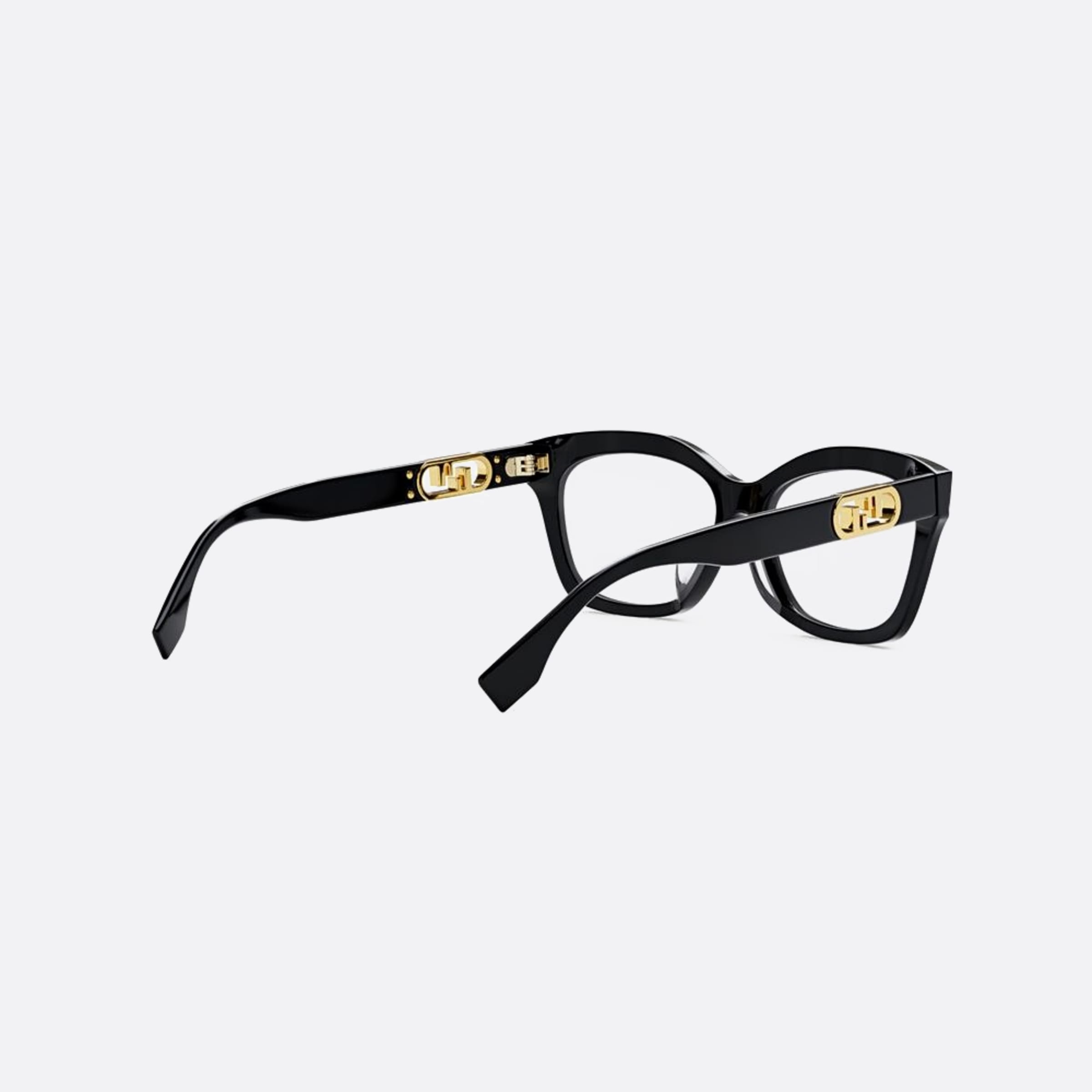 Fendi 52mm Lock Black Geometric Women Eyeglasses - Additional Angle