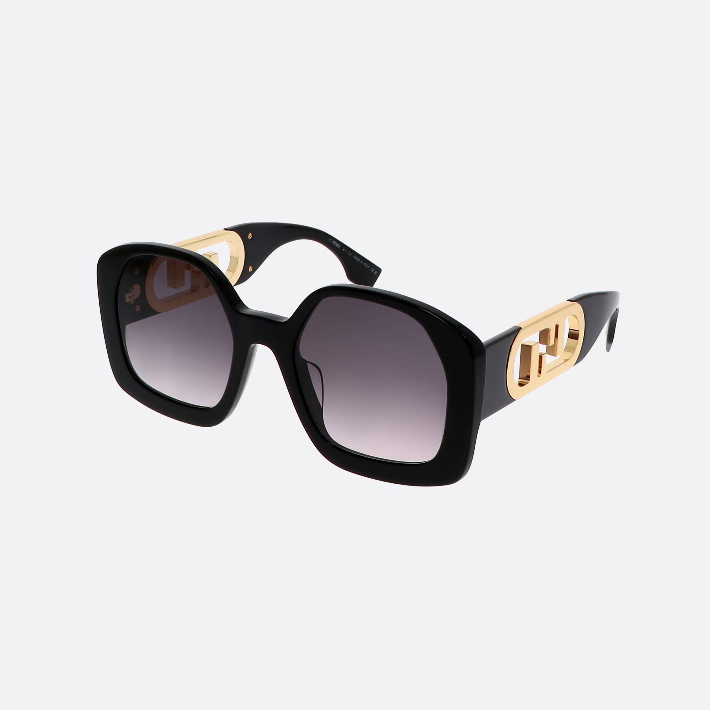 Fendi 54mm Lock Fe40048u 01b Black Geometric Women Sunglasses - Main View