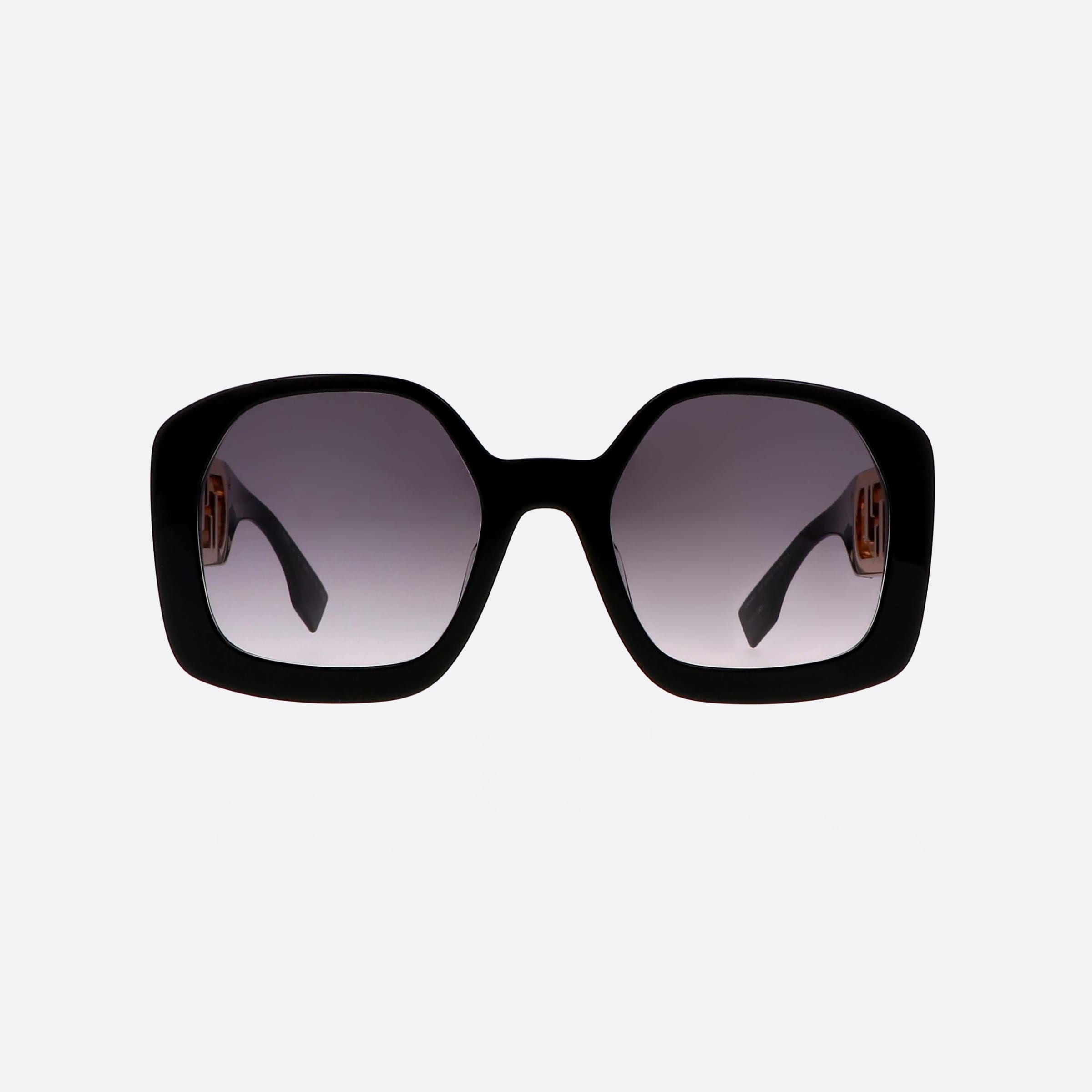 Fendi 54mm Lock Fe40048u 01b Black Geometric Women Sunglasses - Side View