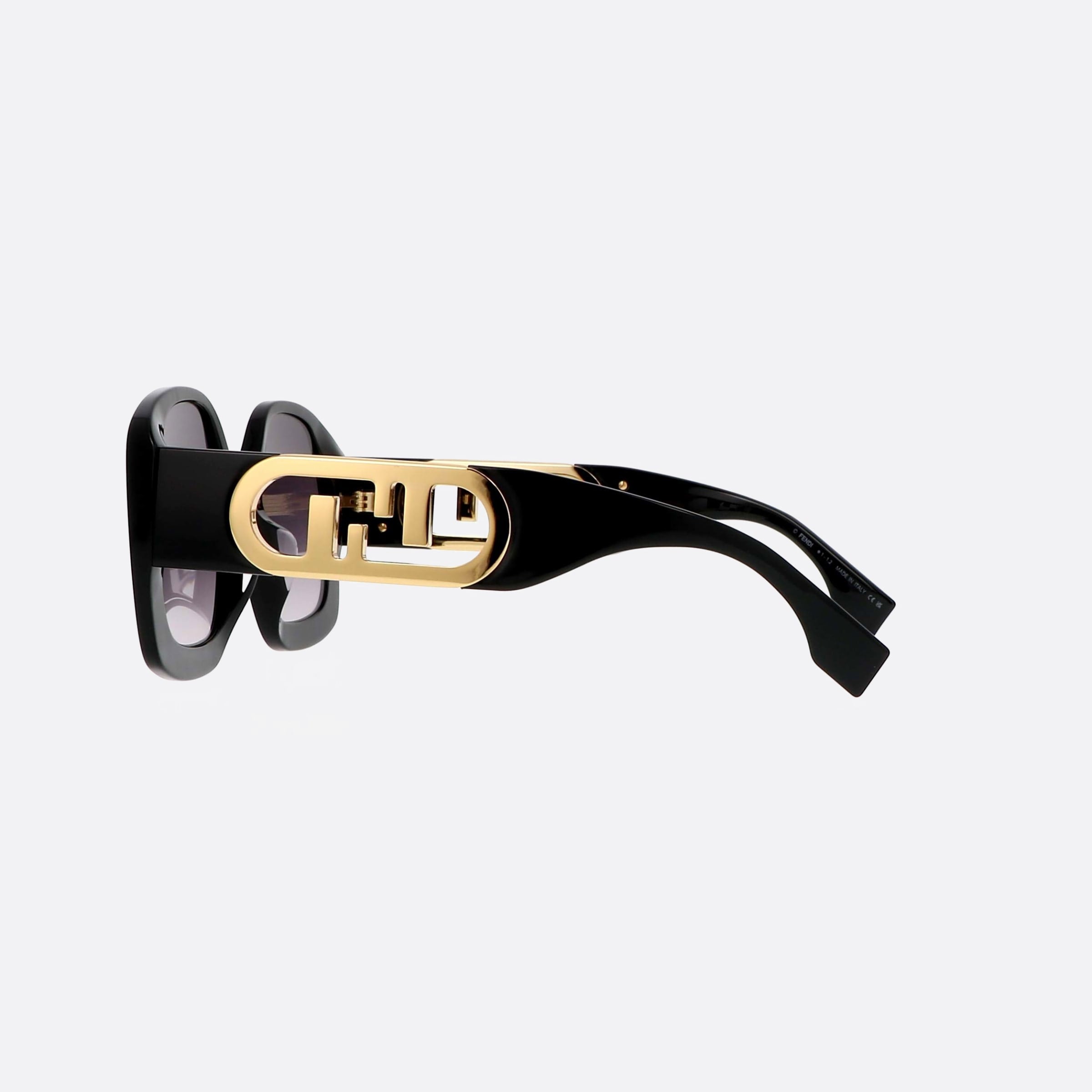 Fendi 54mm Lock Fe40048u 01b Black Geometric Women Sunglasses - Detail View