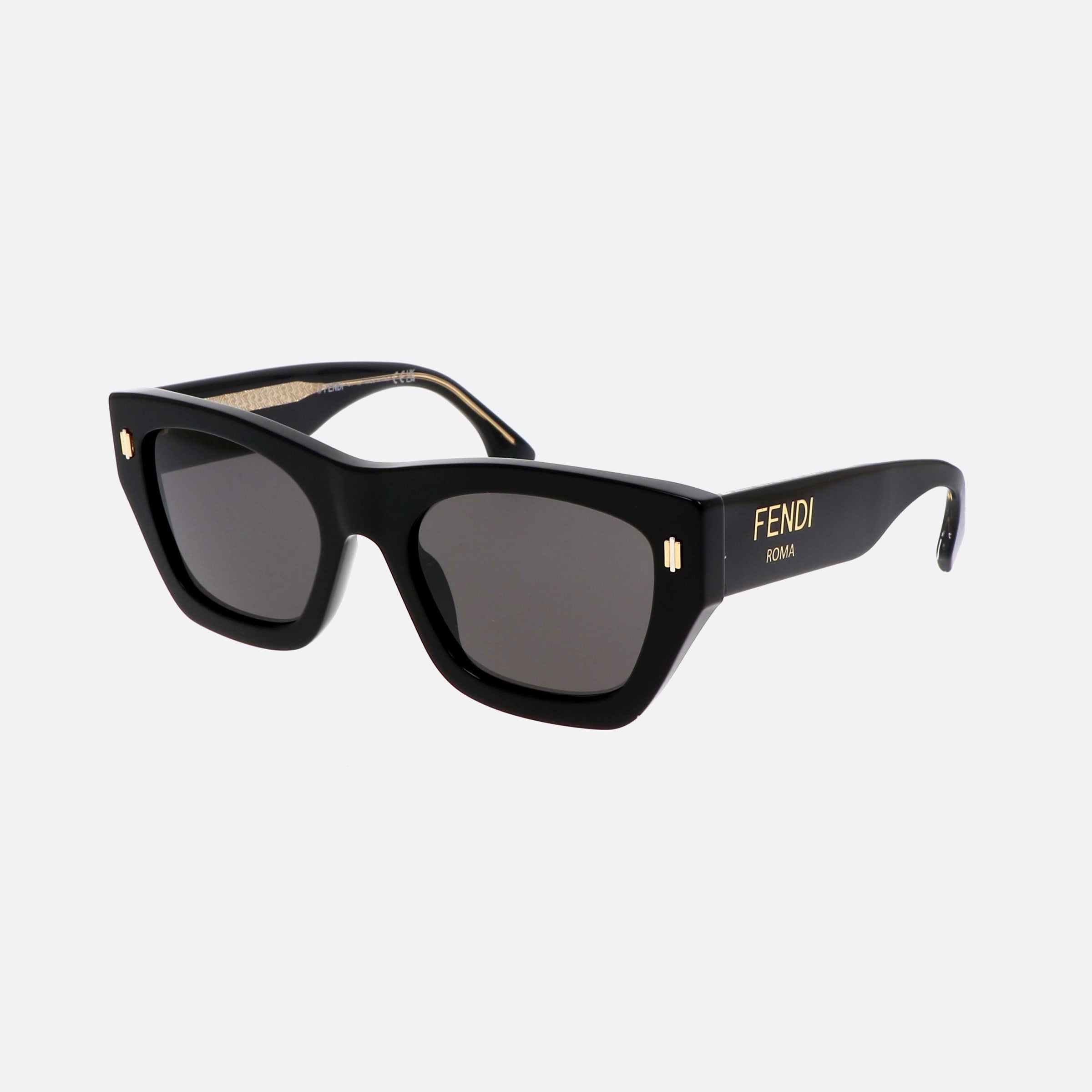 Fendi 53mm Roma Fe40100i 01a Black Rectangle Women Sunglasses - Main View