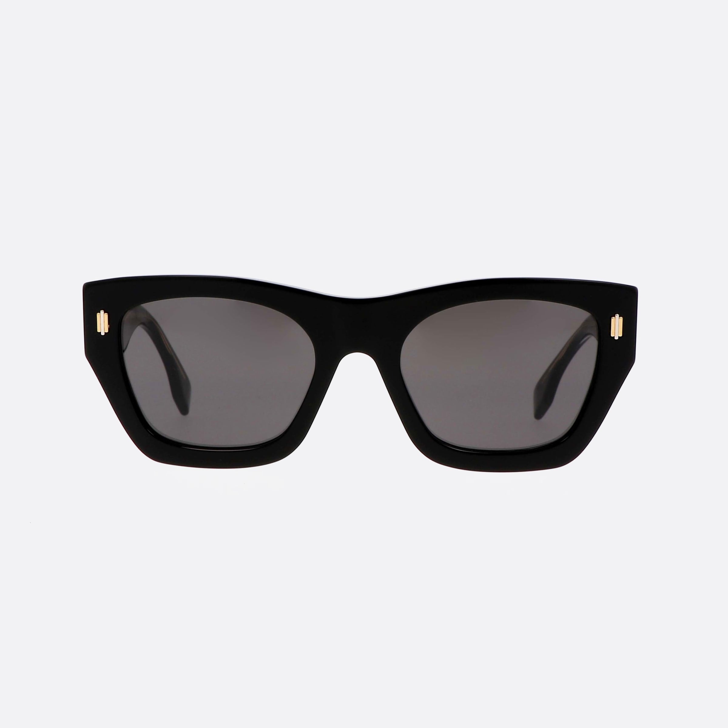 Fendi 53mm Roma Fe40100i 01a Black Rectangle Women Sunglasses - Side View