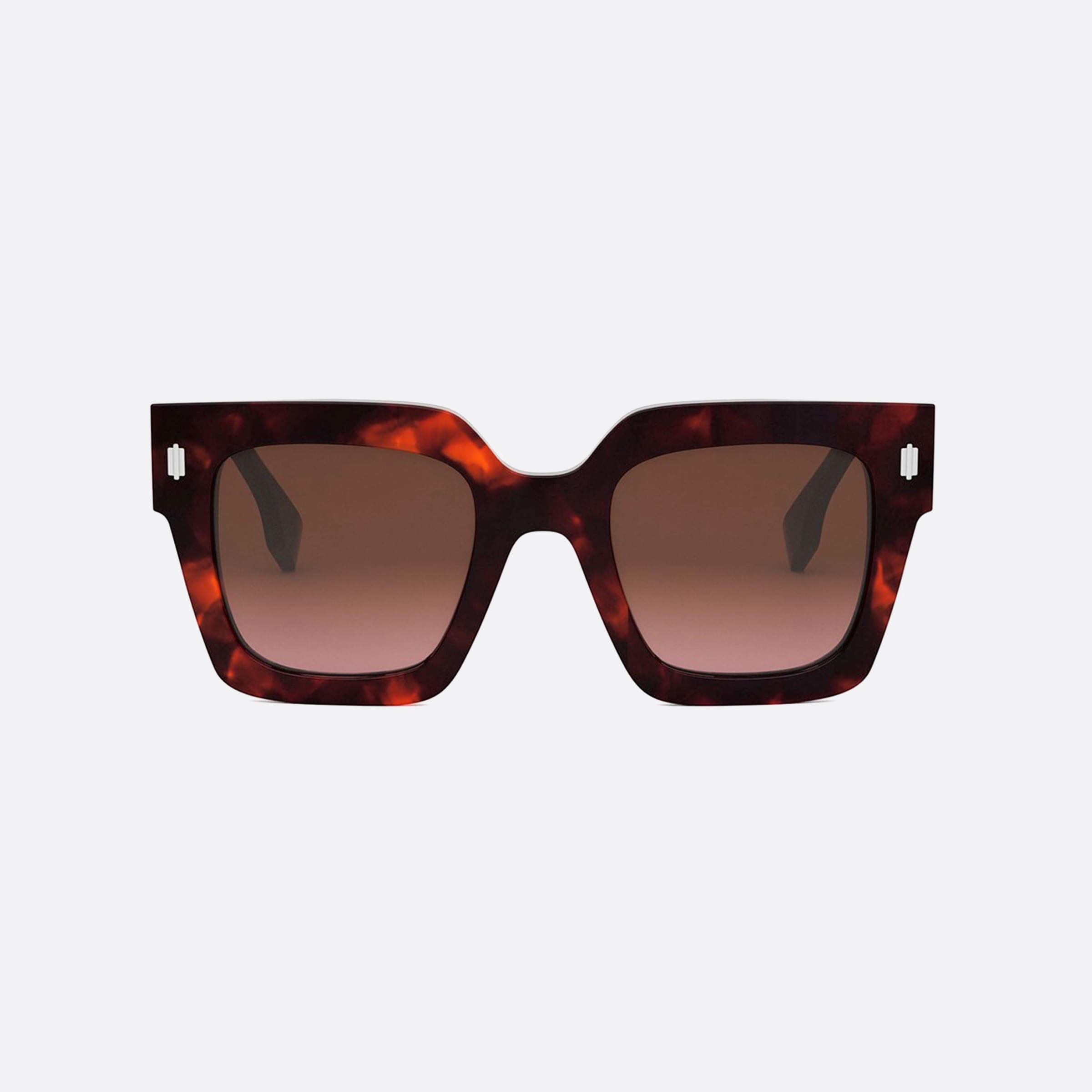 Fendi 50mm Roma Fe40101i 54f Havana Squared Women Sunglasses - Side View