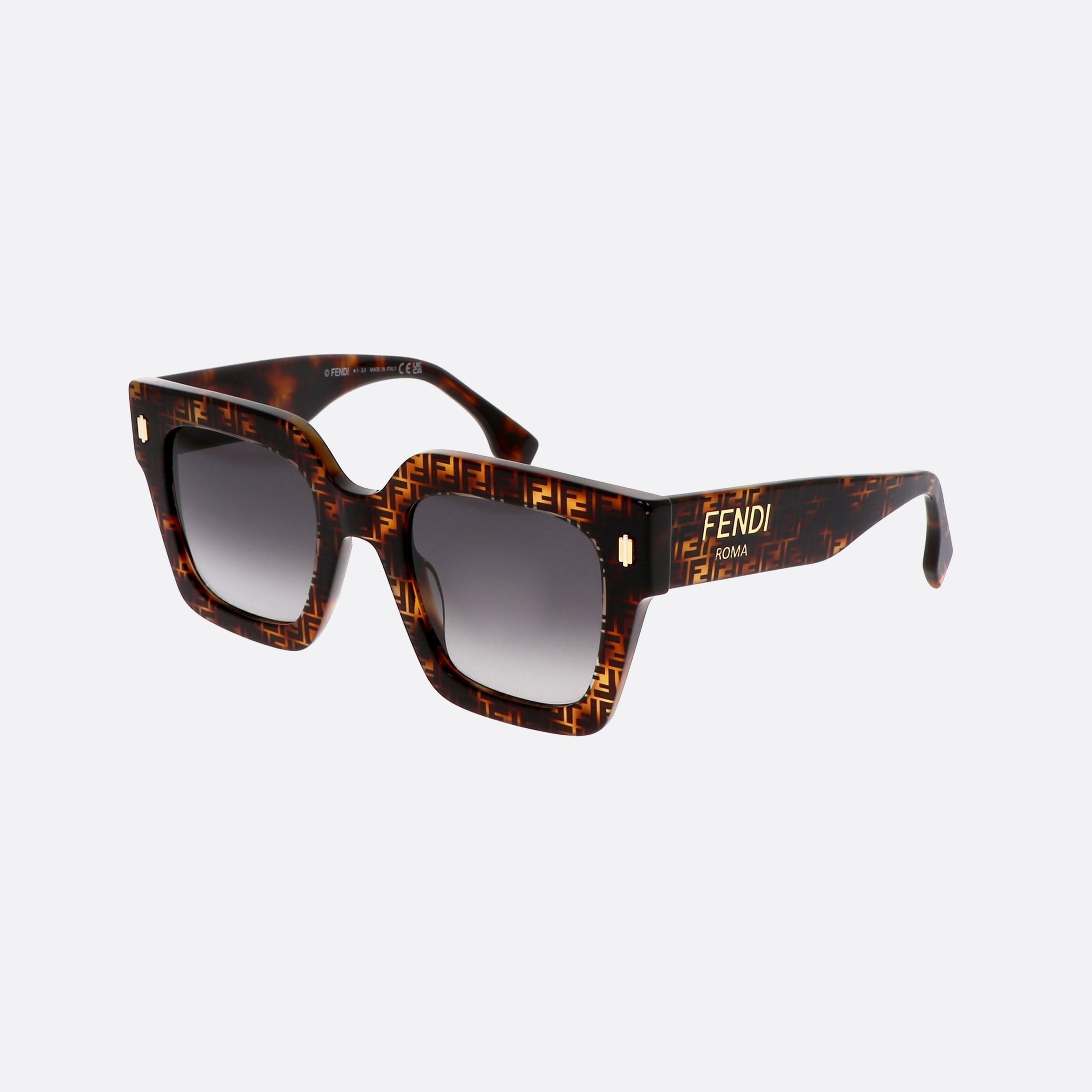 Fendi 50mm Roma Fe40101i 55b Havana Squared Women Sunglasses - Main View