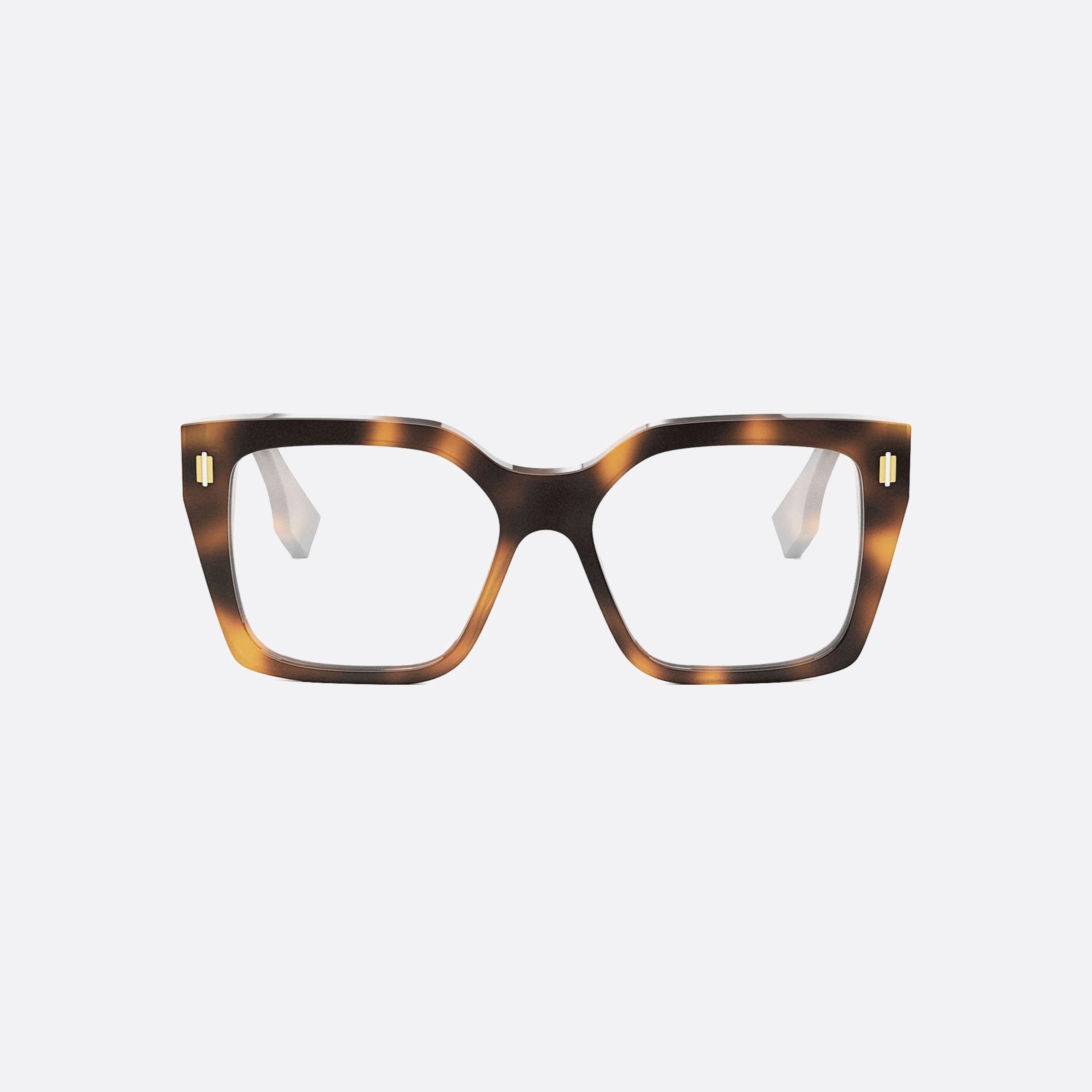 Fendi 53mm Roma Fe50085i Havana Squared Women Eyeglasses - Side View