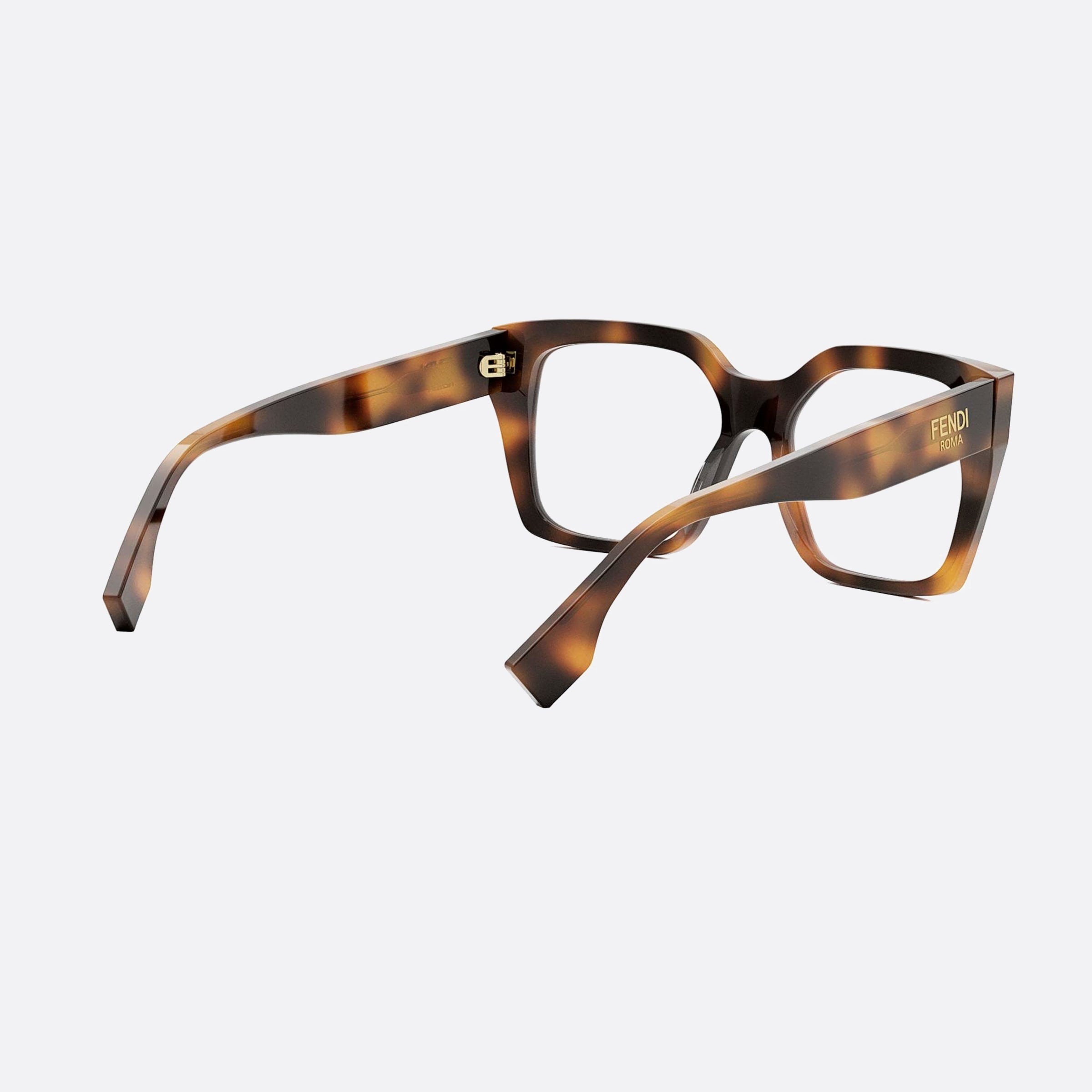 Fendi 53mm Roma Fe50085i Havana Squared Women Eyeglasses - Additional Angle
