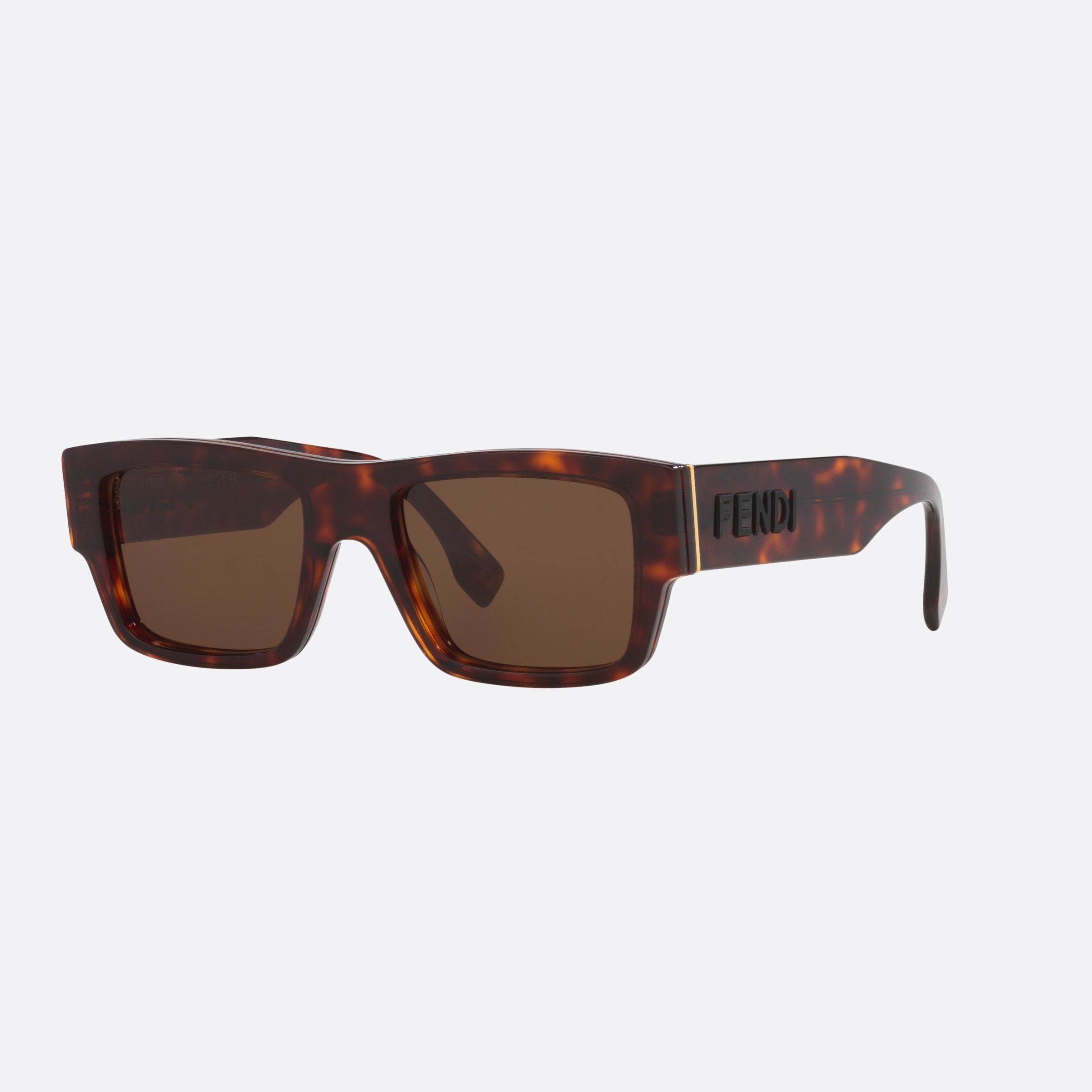 Fendi 53mm Signature Fe40118i 54e Tortoise Rectangle Men Sunglasses - Main View