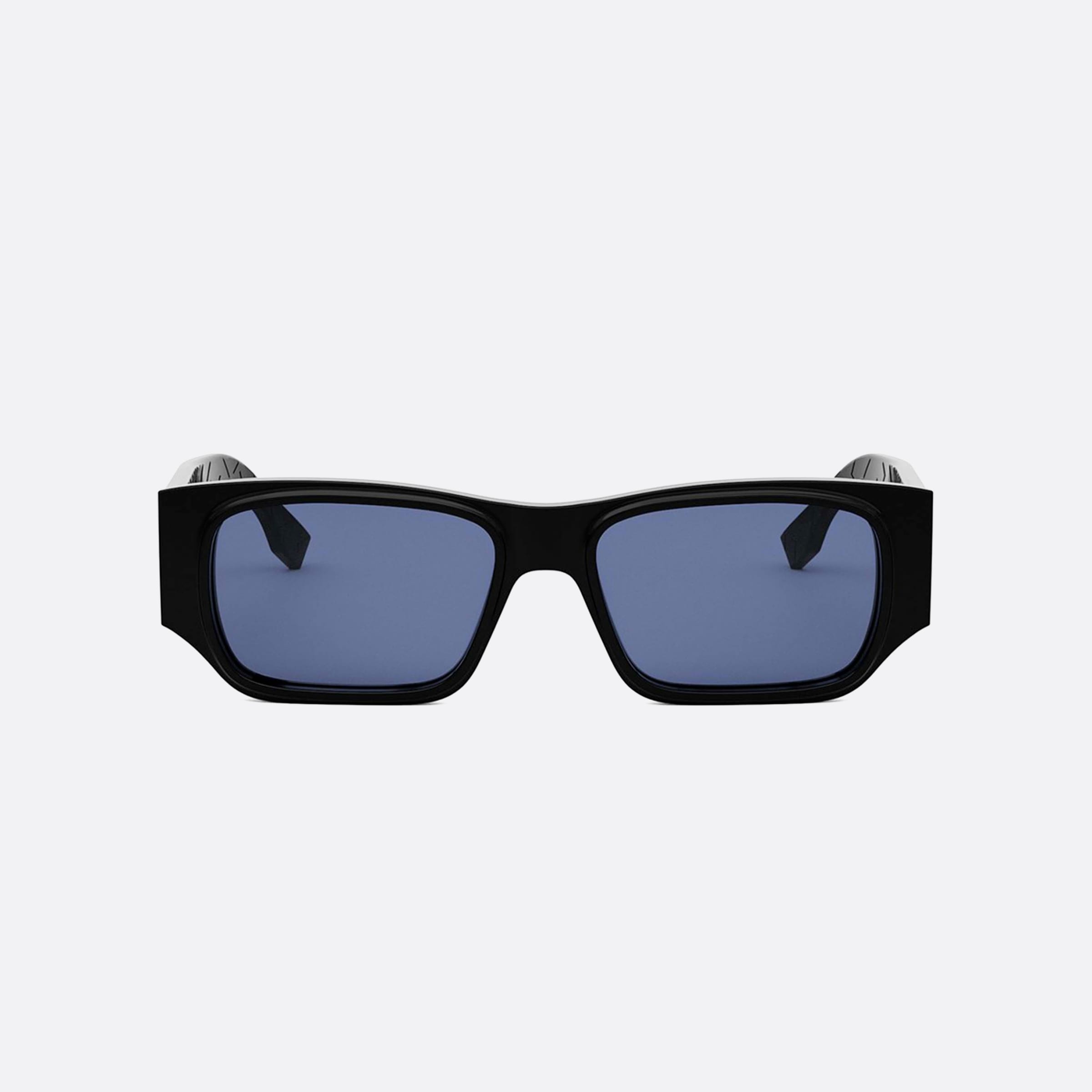 Fendi 54mm Square Fe40144i 01v Black Rectangle Men Sunglasses - Side View