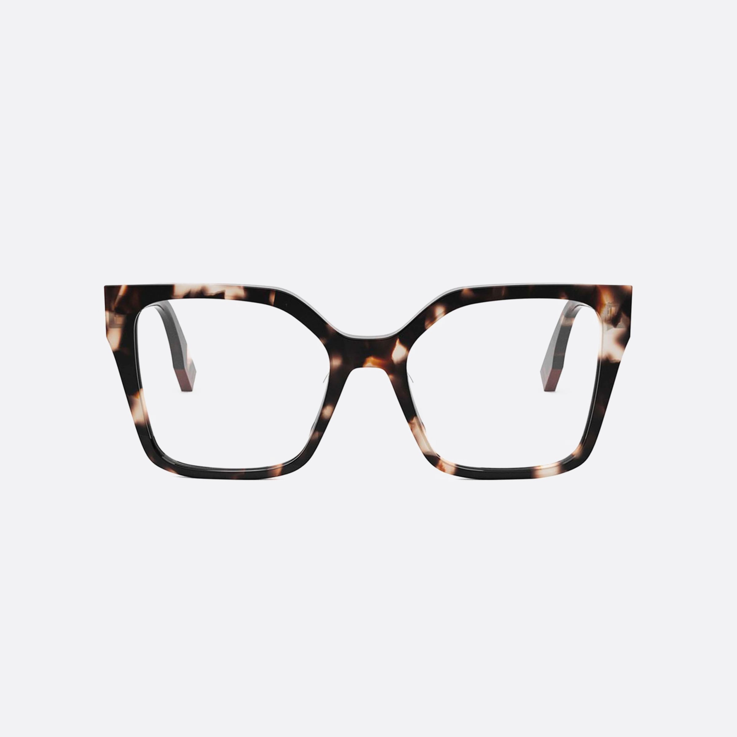 Fendi 54mm Way Fe50002i Havana Geometric Women Eyeglasses - Side View