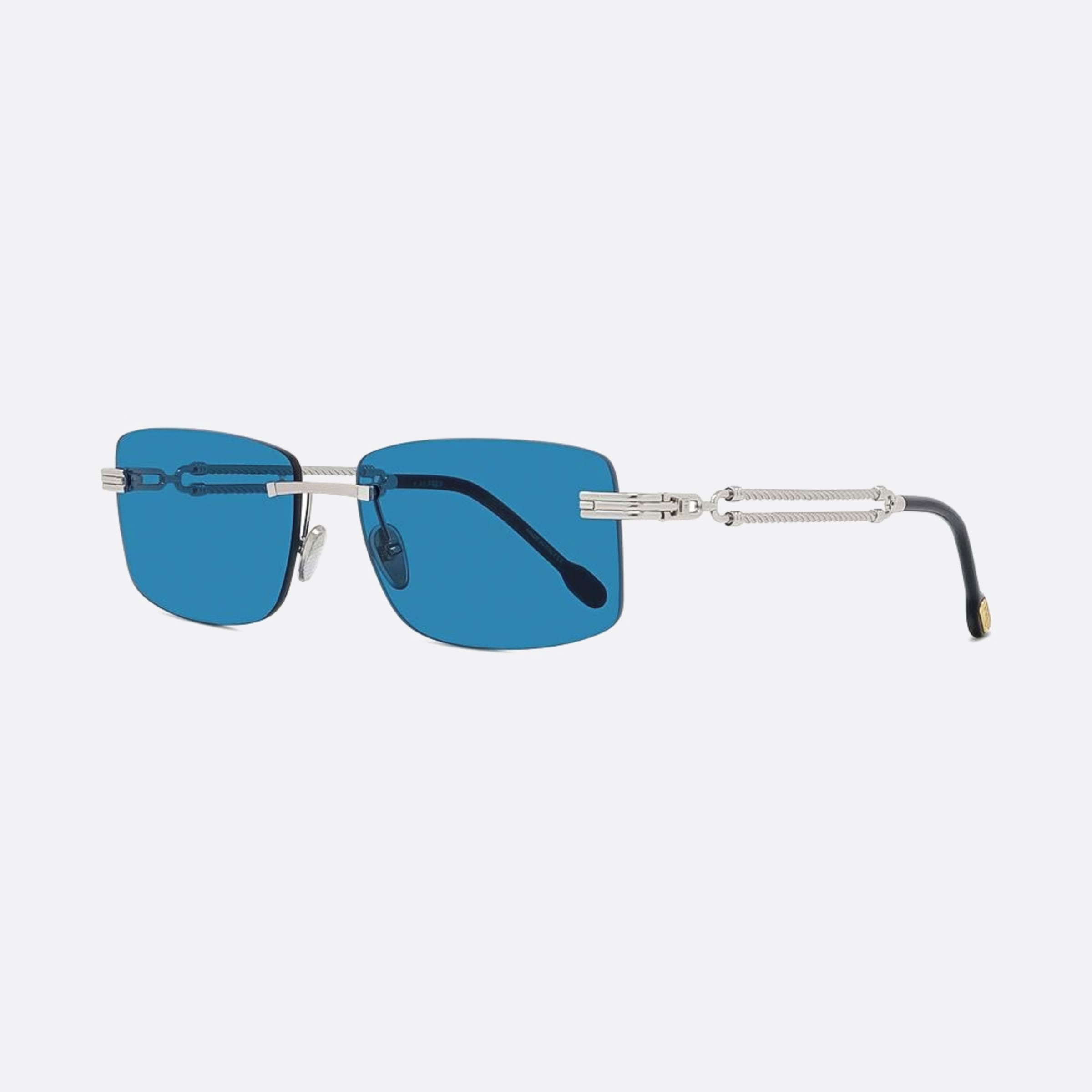 Fred 58mm Double Cable 16v Grey Squared Men Sunglasses - Side View