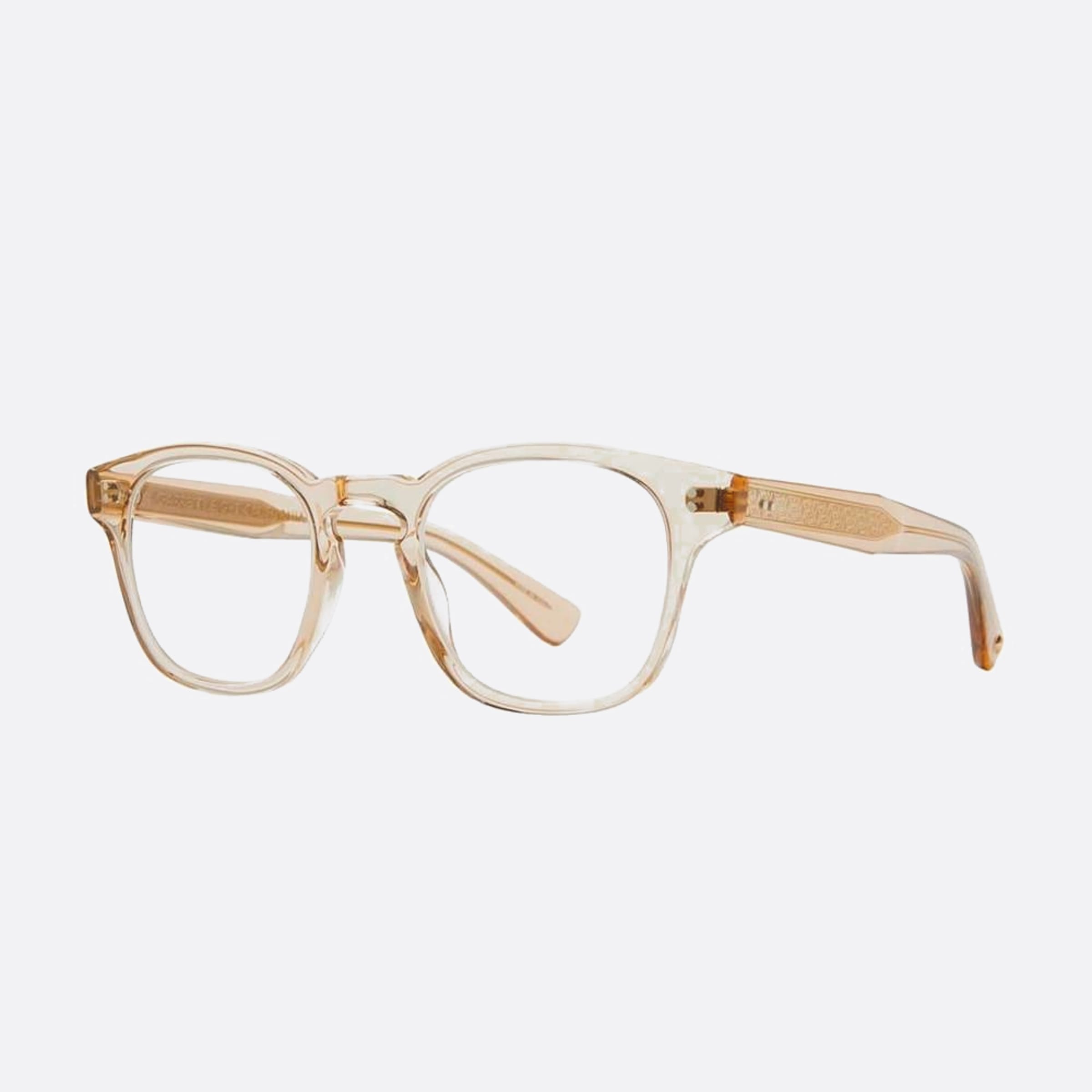 Garrett 47mm Leight Ace Bre Transparent Squared Unisex Eyeglasses - Side View