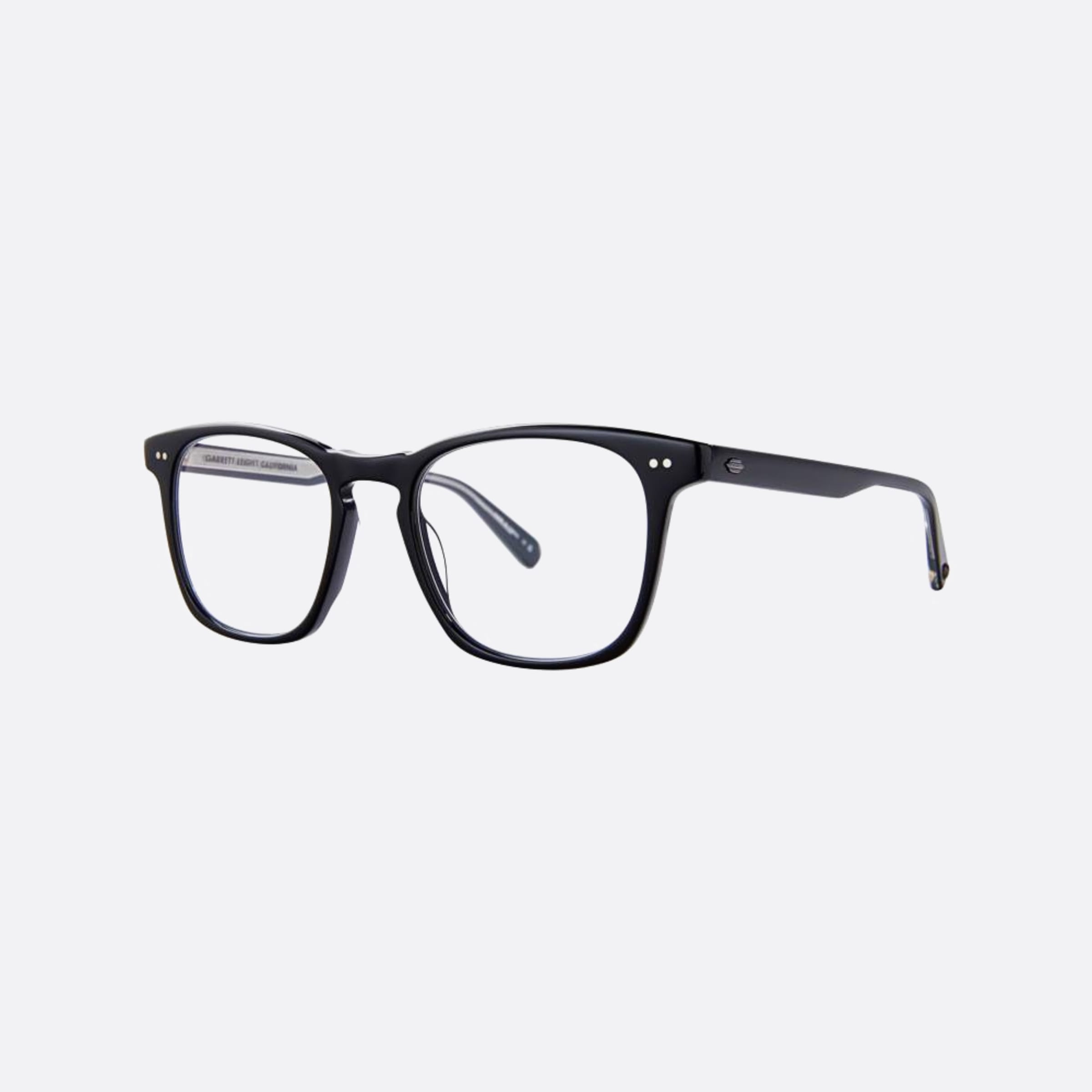 Garrett 50mm Leight Alder Black Squared Unisex Eyeglasses - Side View