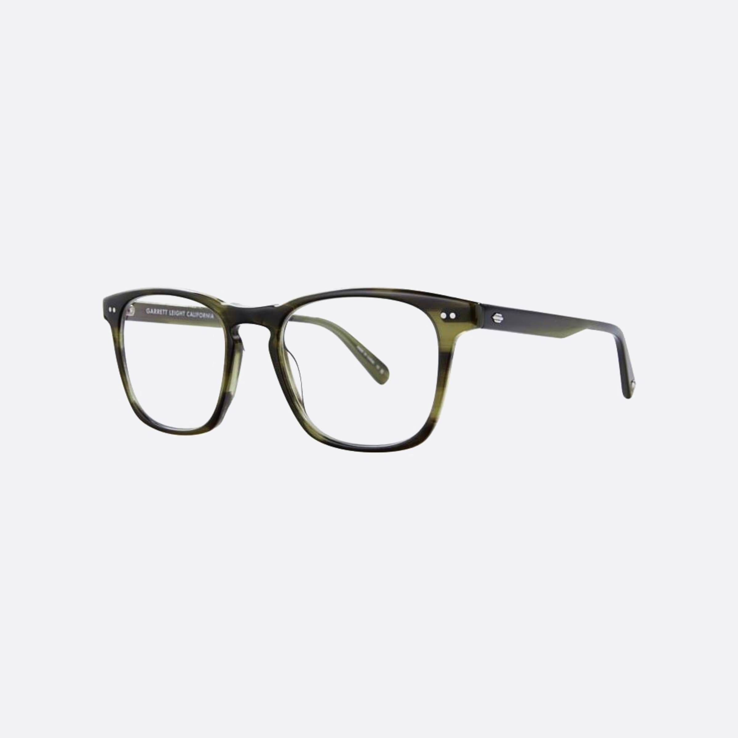 Garrett 50mm Leight Alder Dgfr Green Squared Unisex Eyeglasses - Side View