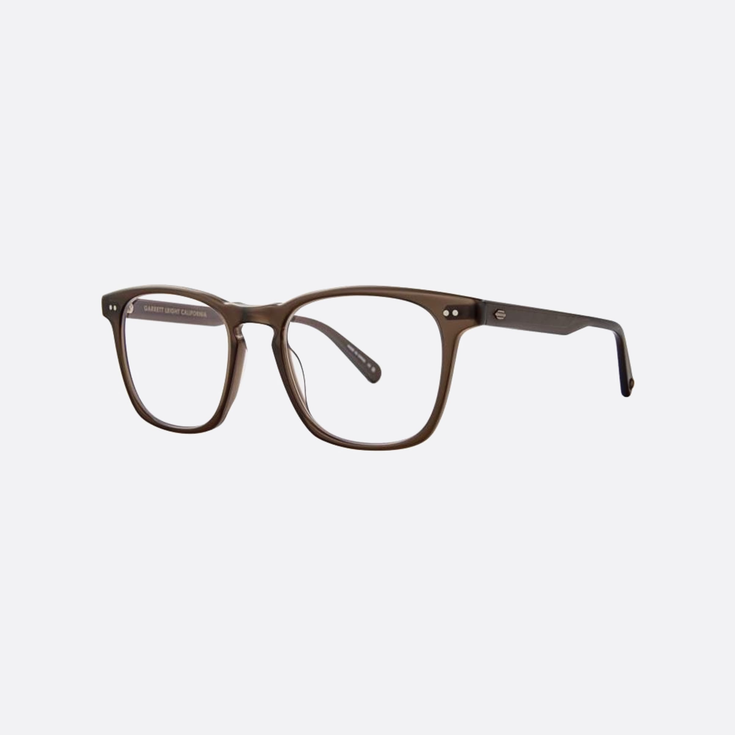 Garrett 50mm Leight Alder Mesp Brown Squared Unisex Eyeglasses - Side View