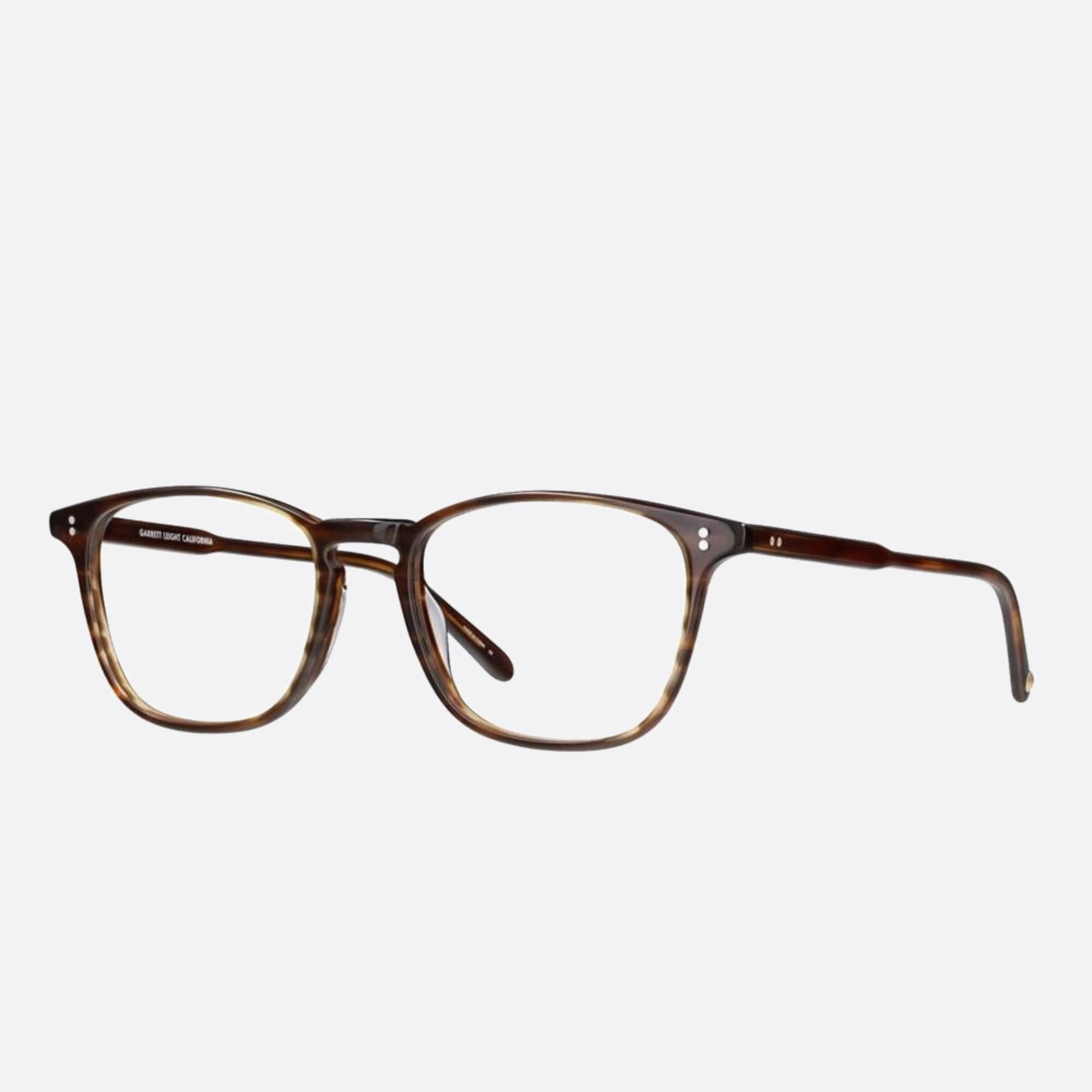 Garrett 52mm Leight Boon Brt Brown Geometric Unisex Eyeglasses - Side View