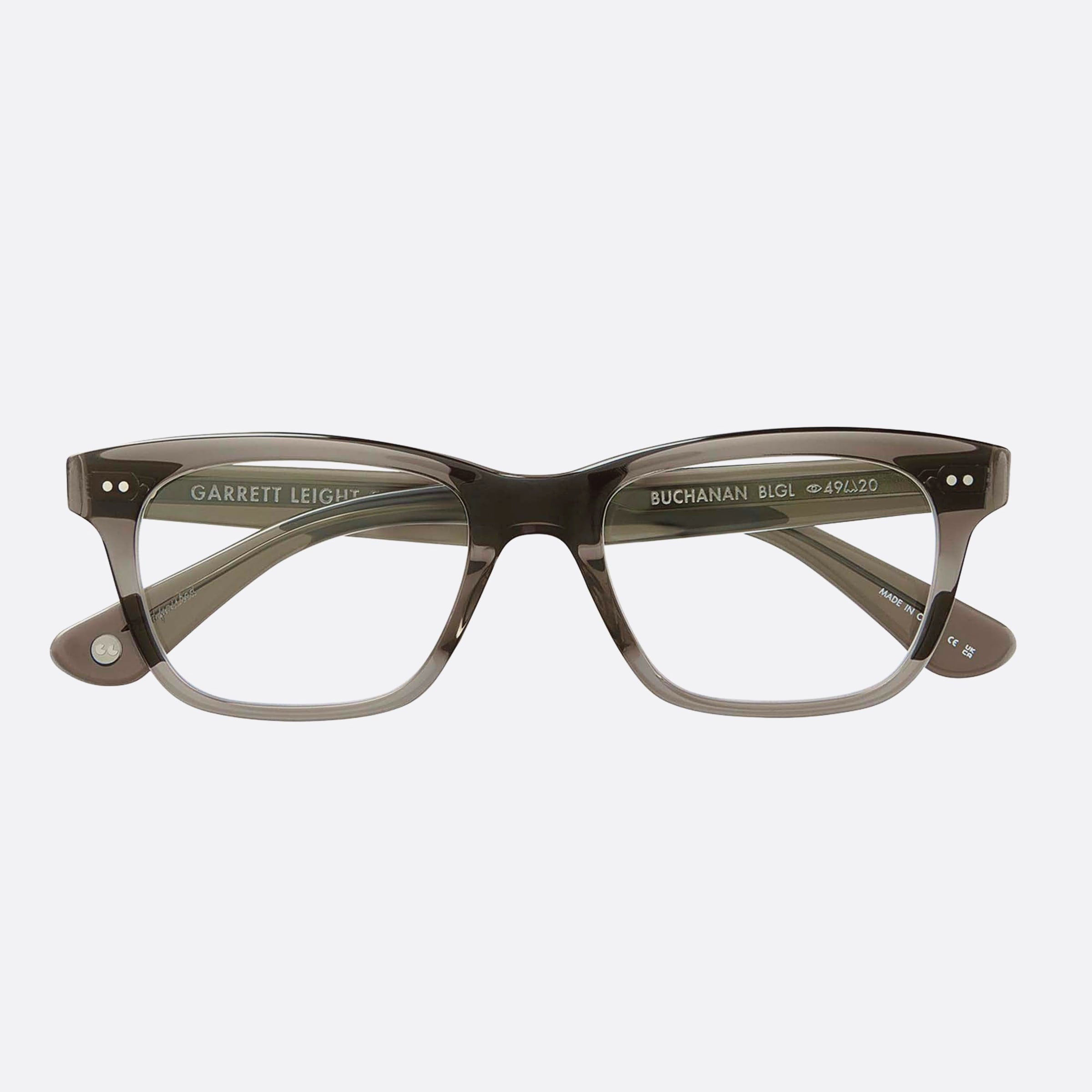 Garrett 49mm Leight Buchanan Blgl Black Squared Unisex Eyeglasses - Additional Angle