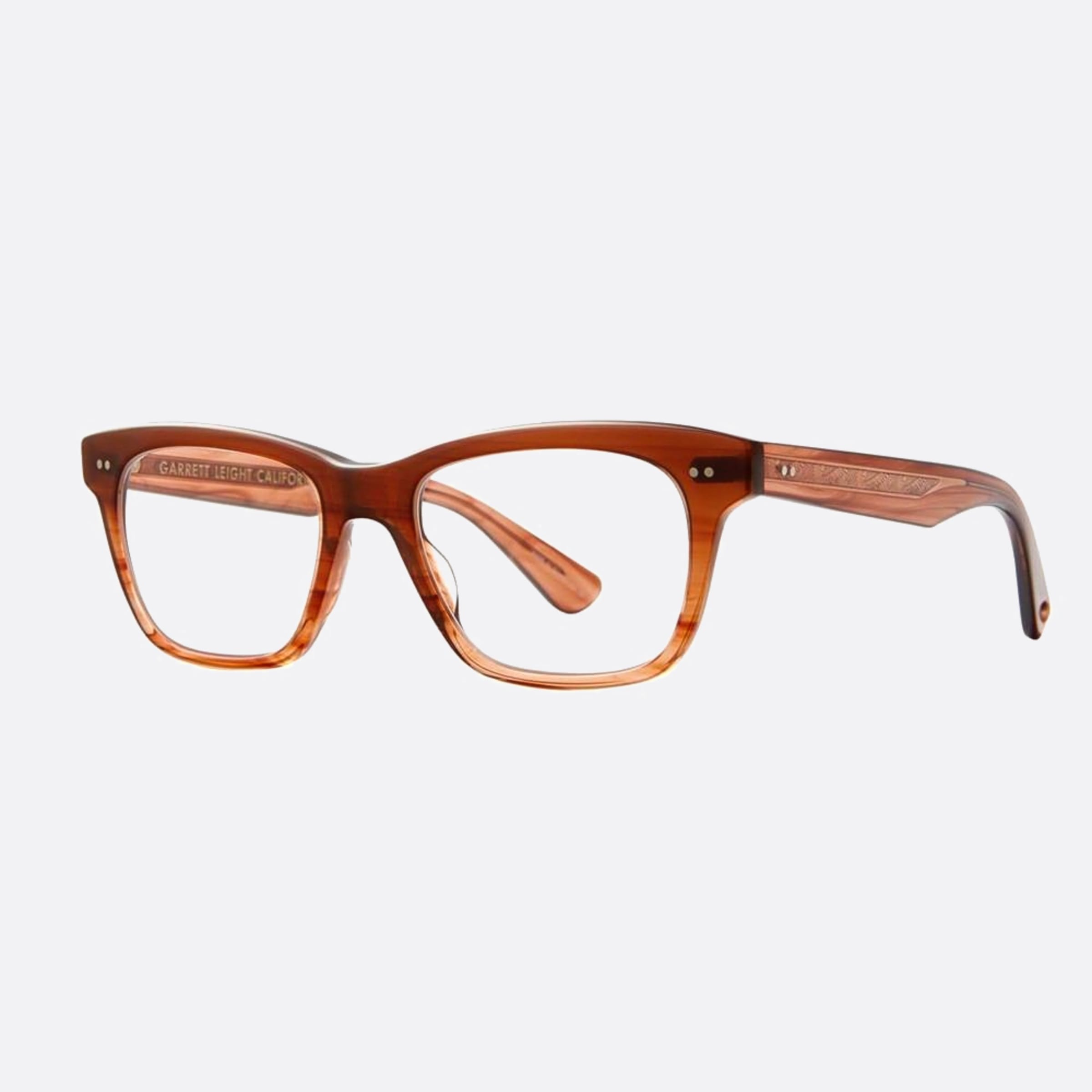 Garrett 49mm Leight Buchanan Mac Brown Squared Unisex Eyeglasses - Side View
