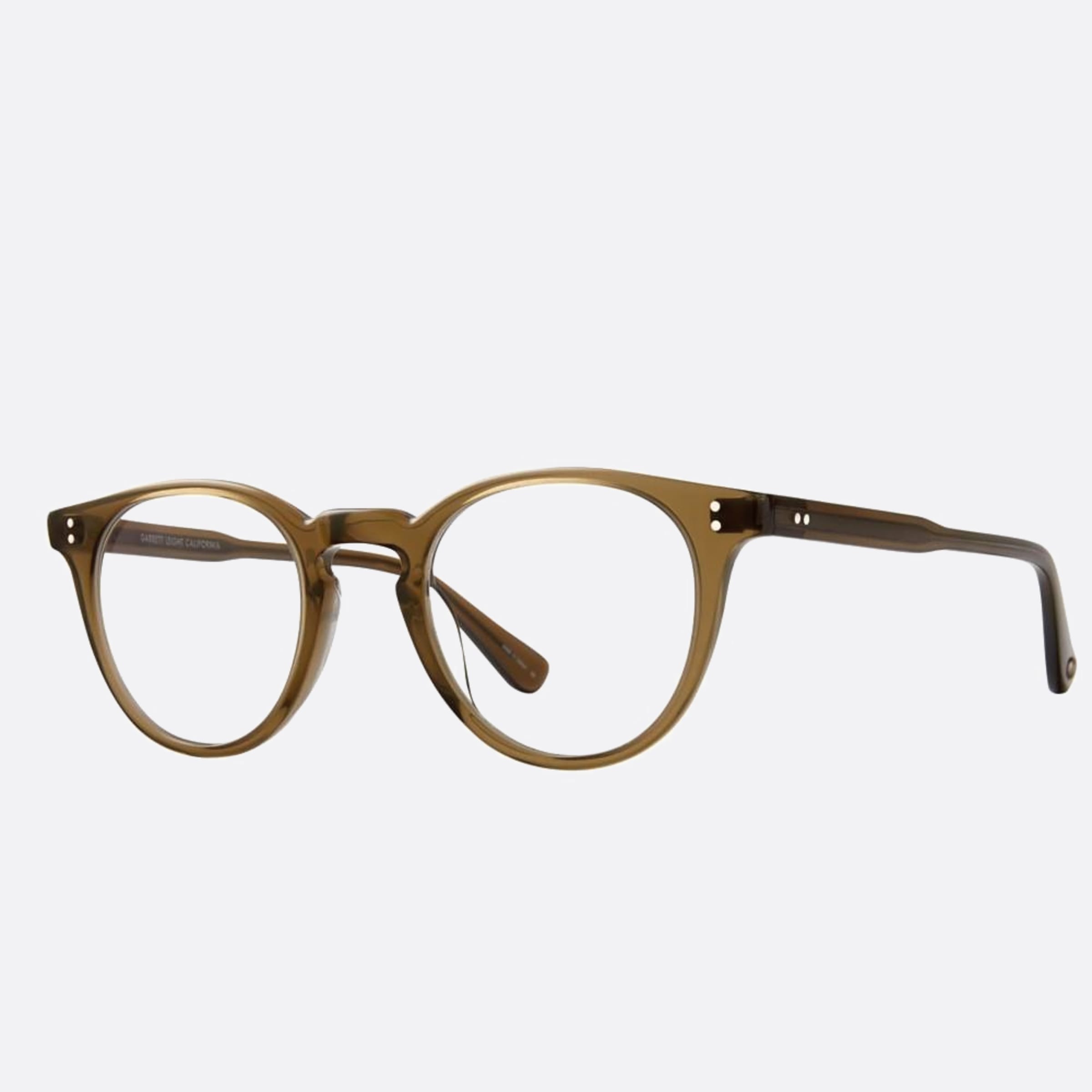 Garrett 46mm Leight Clement Olio Green Round Unisex Eyeglasses - Side View
