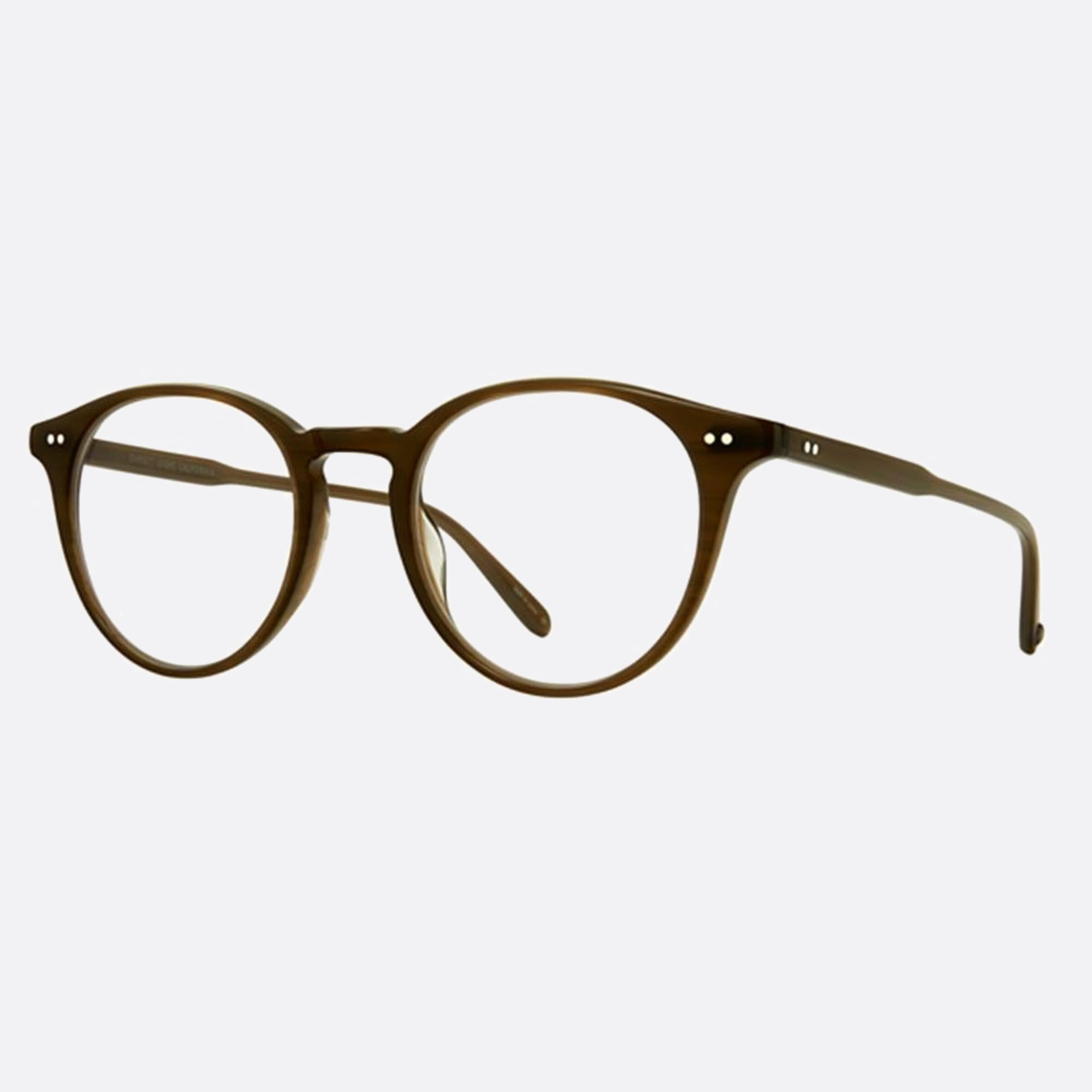 Garrett 45mm Leight Clune Olv Brown Round Unisex Eyeglasses - Side View