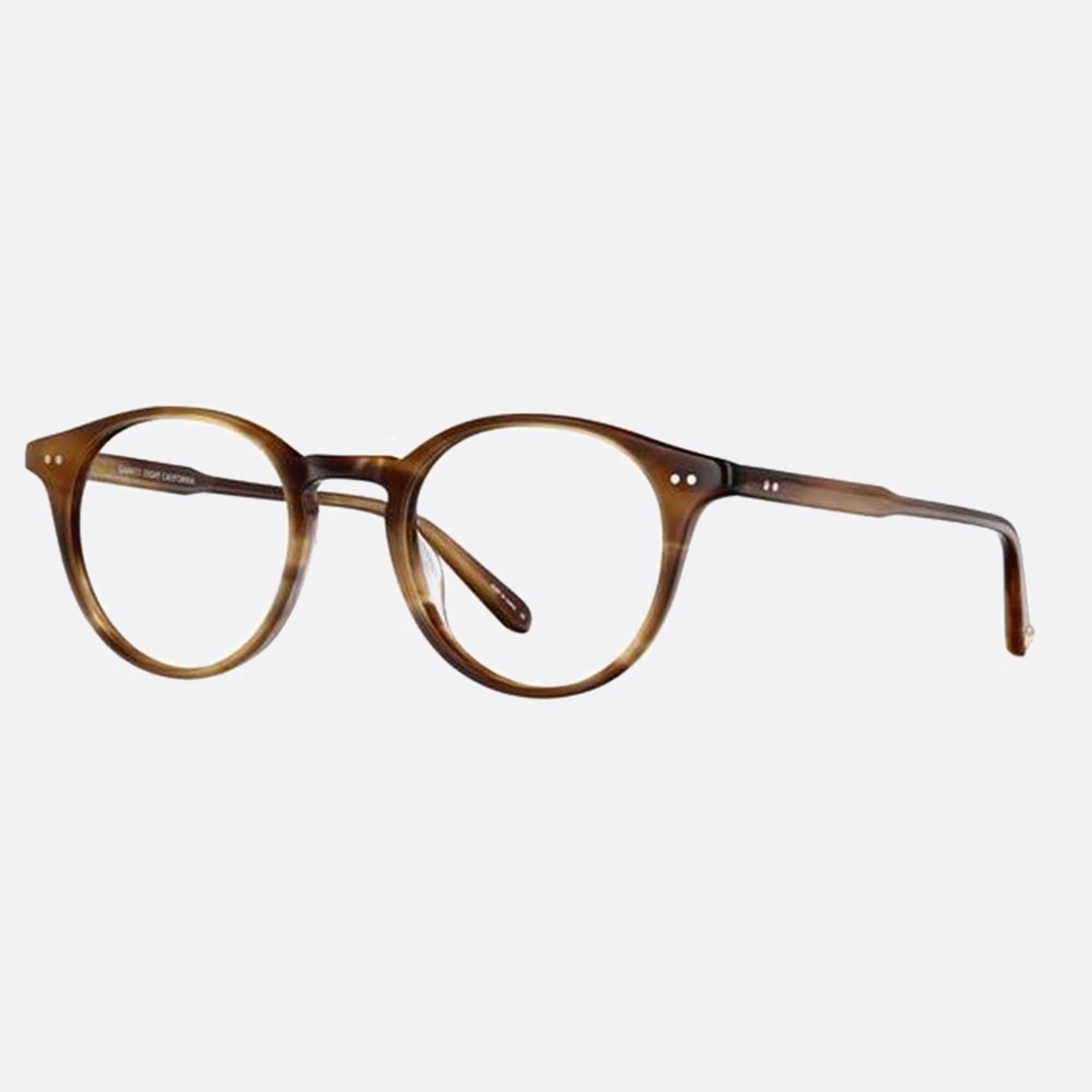 Garrett 47mm Leight Clune Brown Round Unisex Eyeglasses - Side View