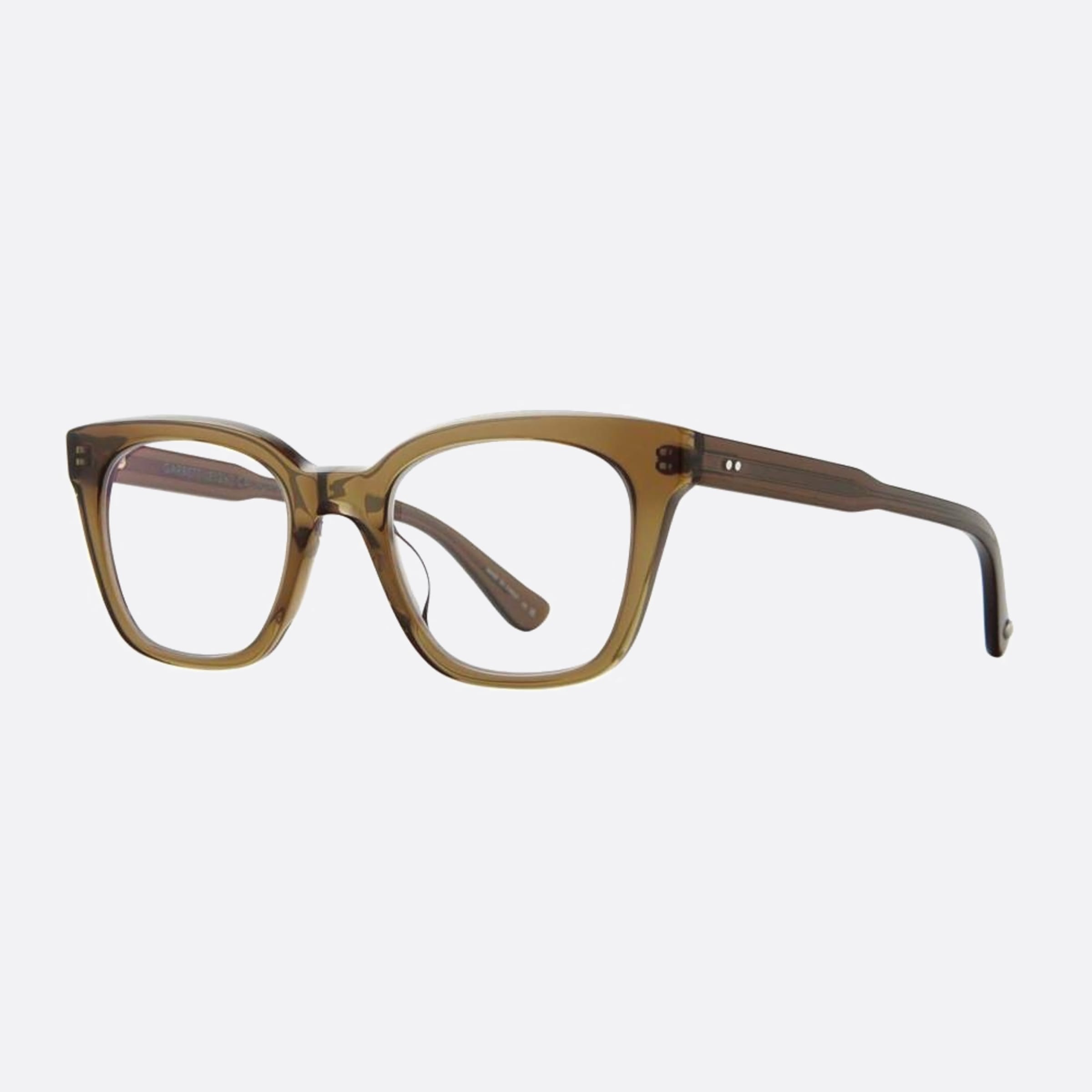 Garrett 48mm Leight Rey Olio Green Geometric Unisex Eyeglasses - Side View