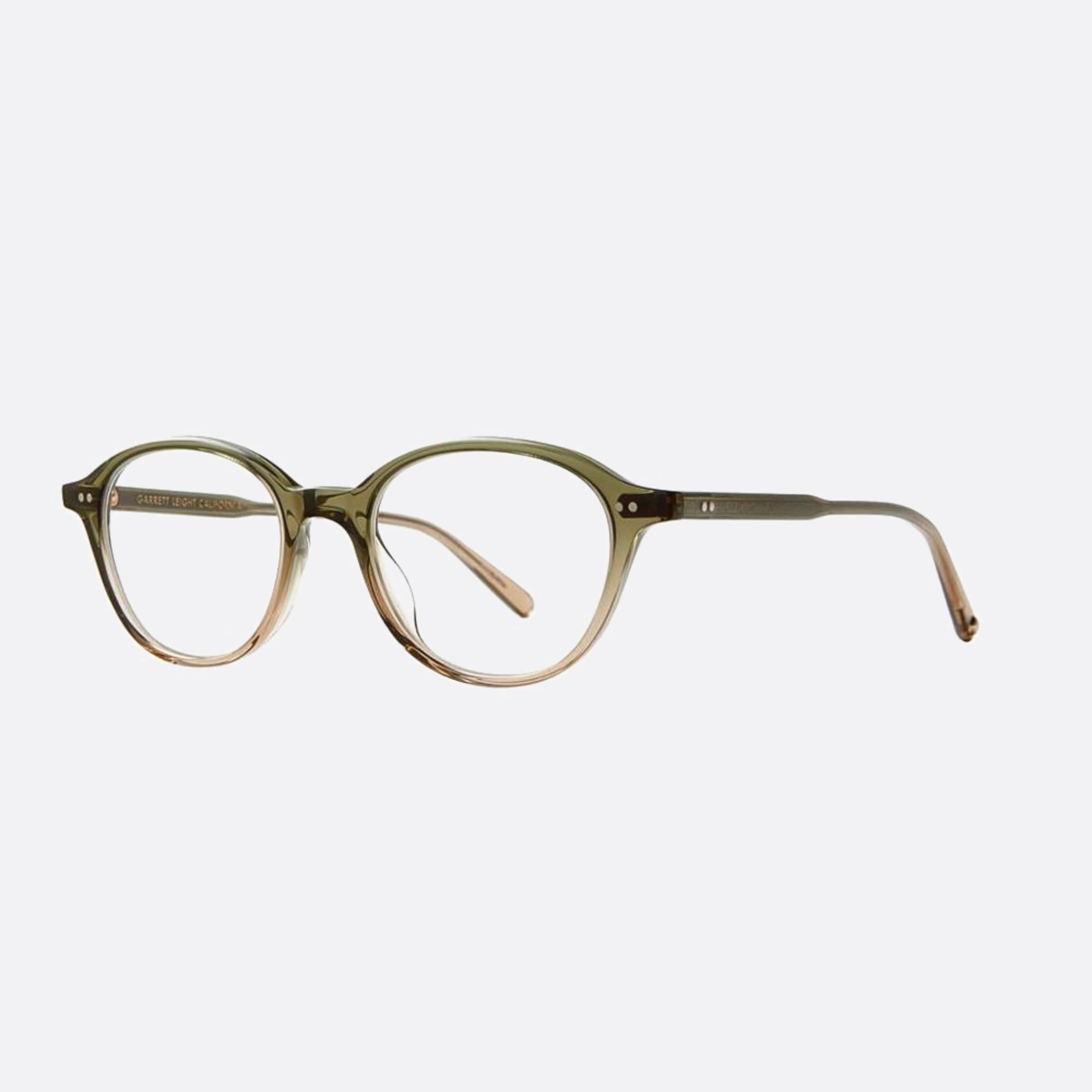 Garrett 47mm Leight Franklin Cypf Green Round Unisex Eyeglasses - Side View