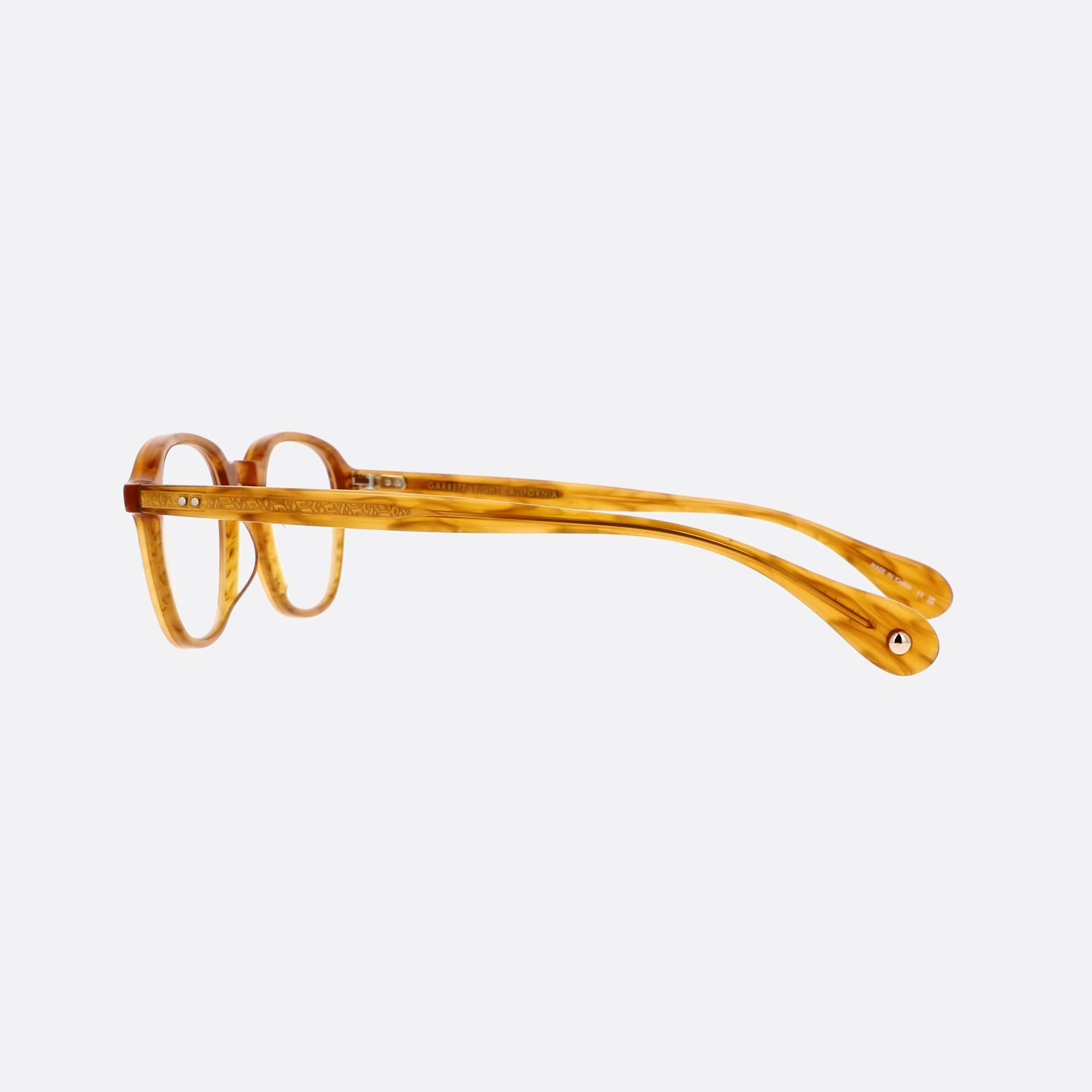 Garrett 46mm Leight Gilbert Brown Geometric Unisex Eyeglasses - Detail View