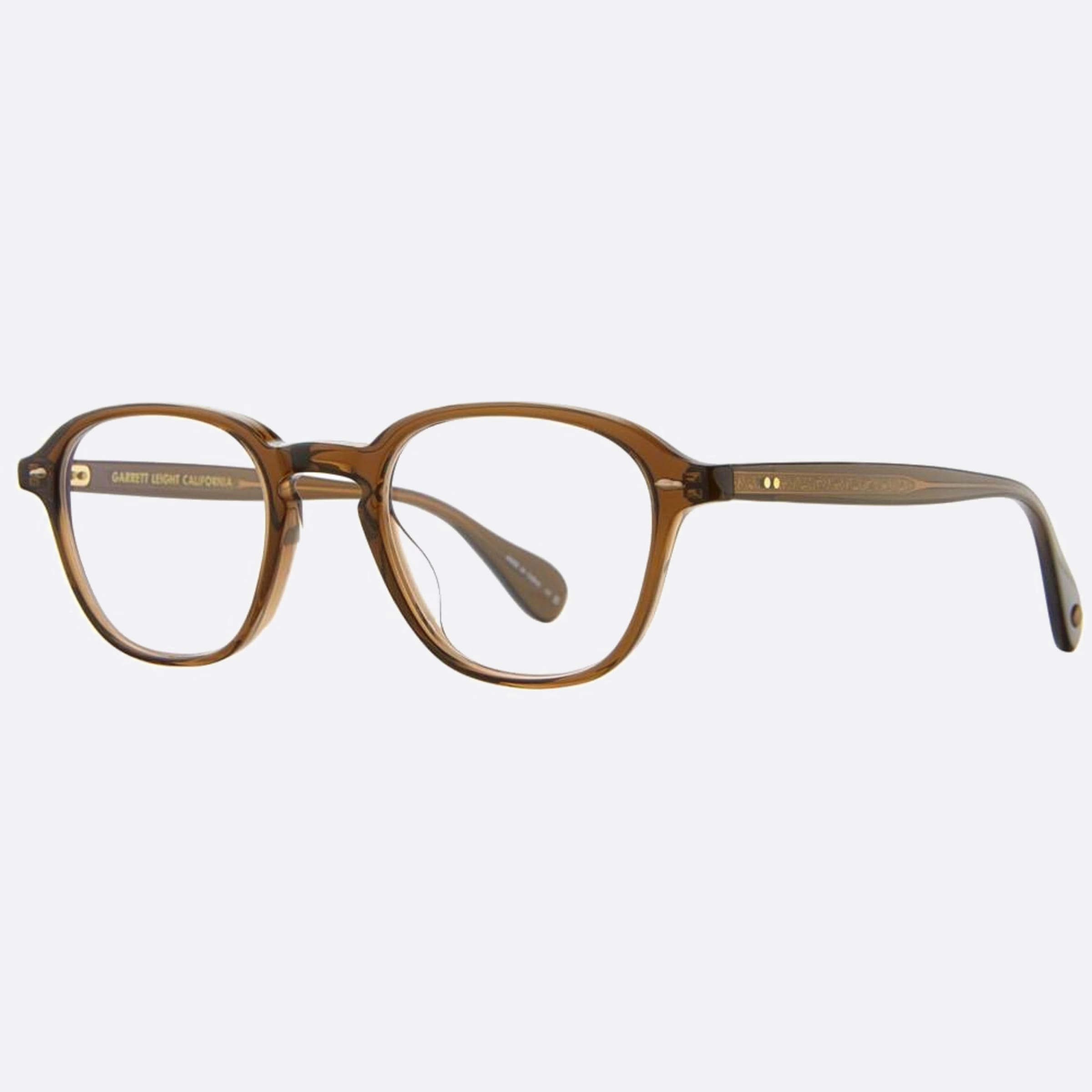 Garrett 46mm Leight Gilbert Esp Brown Geometric Unisex Eyeglasses - Side View
