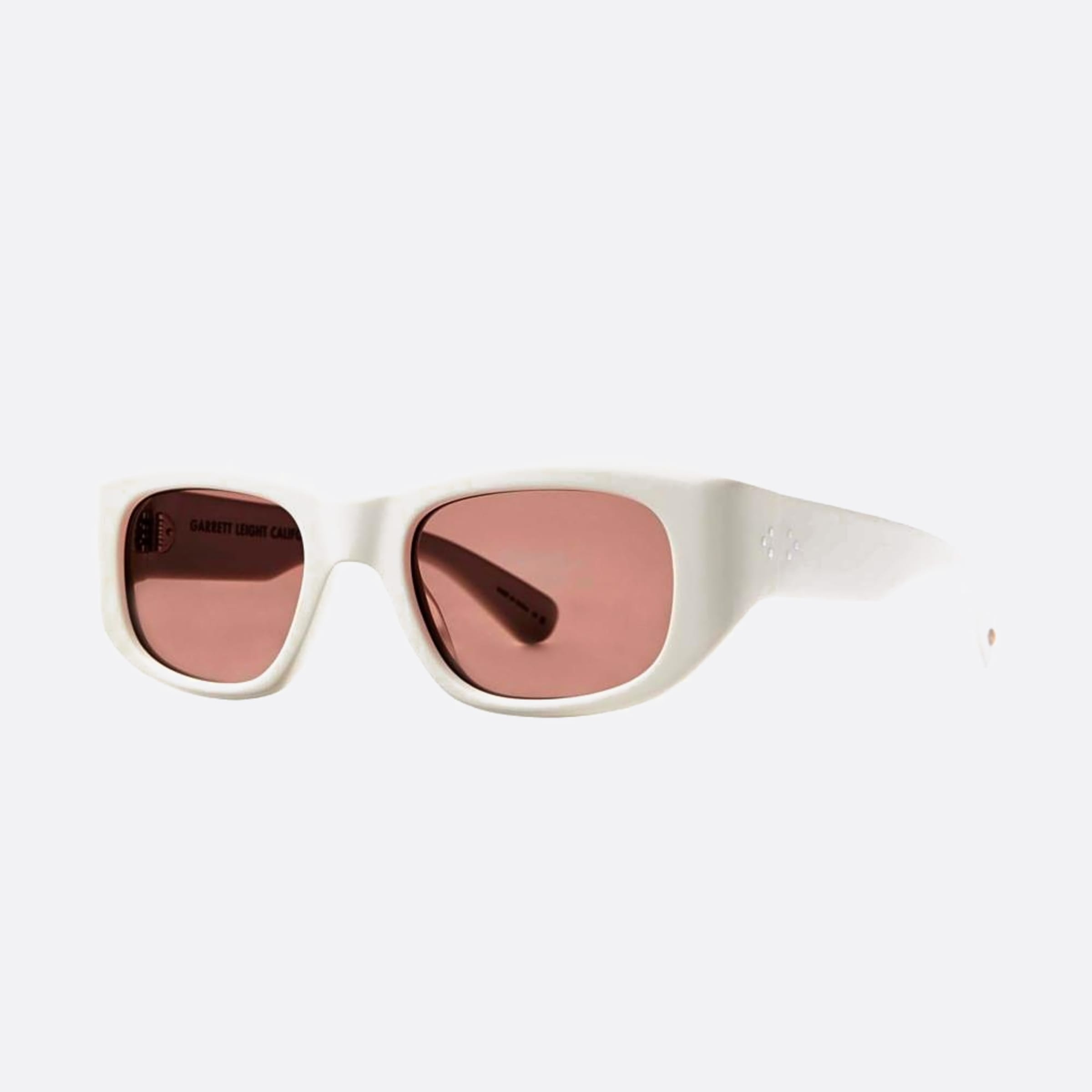 Garrett 50mm Leight Laguna Sun Teespi Bor White Squared Unisex Sunglasses - Side View