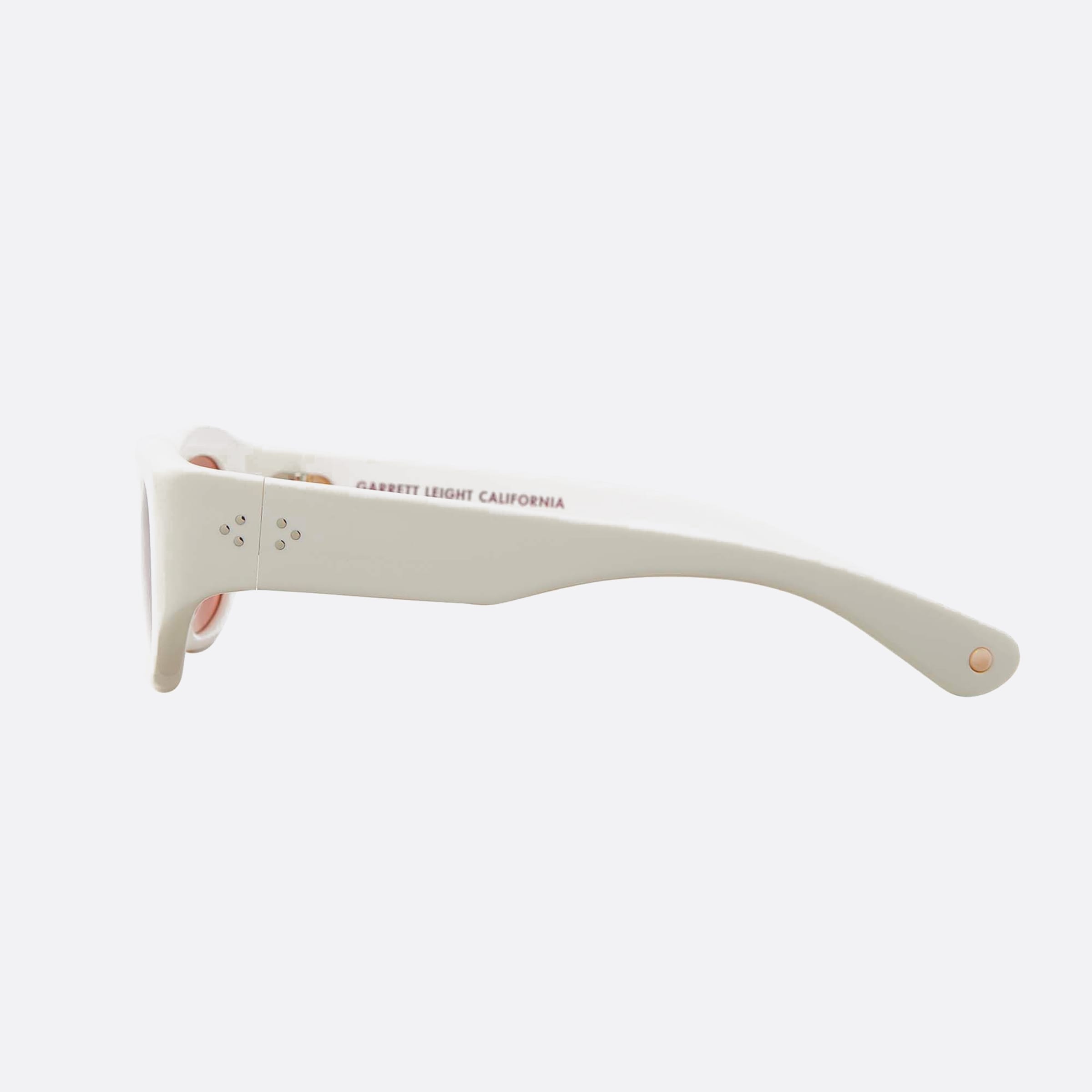 Garrett 50mm Leight Laguna Sun Teespi Bor White Squared Unisex Sunglasses - Detail View