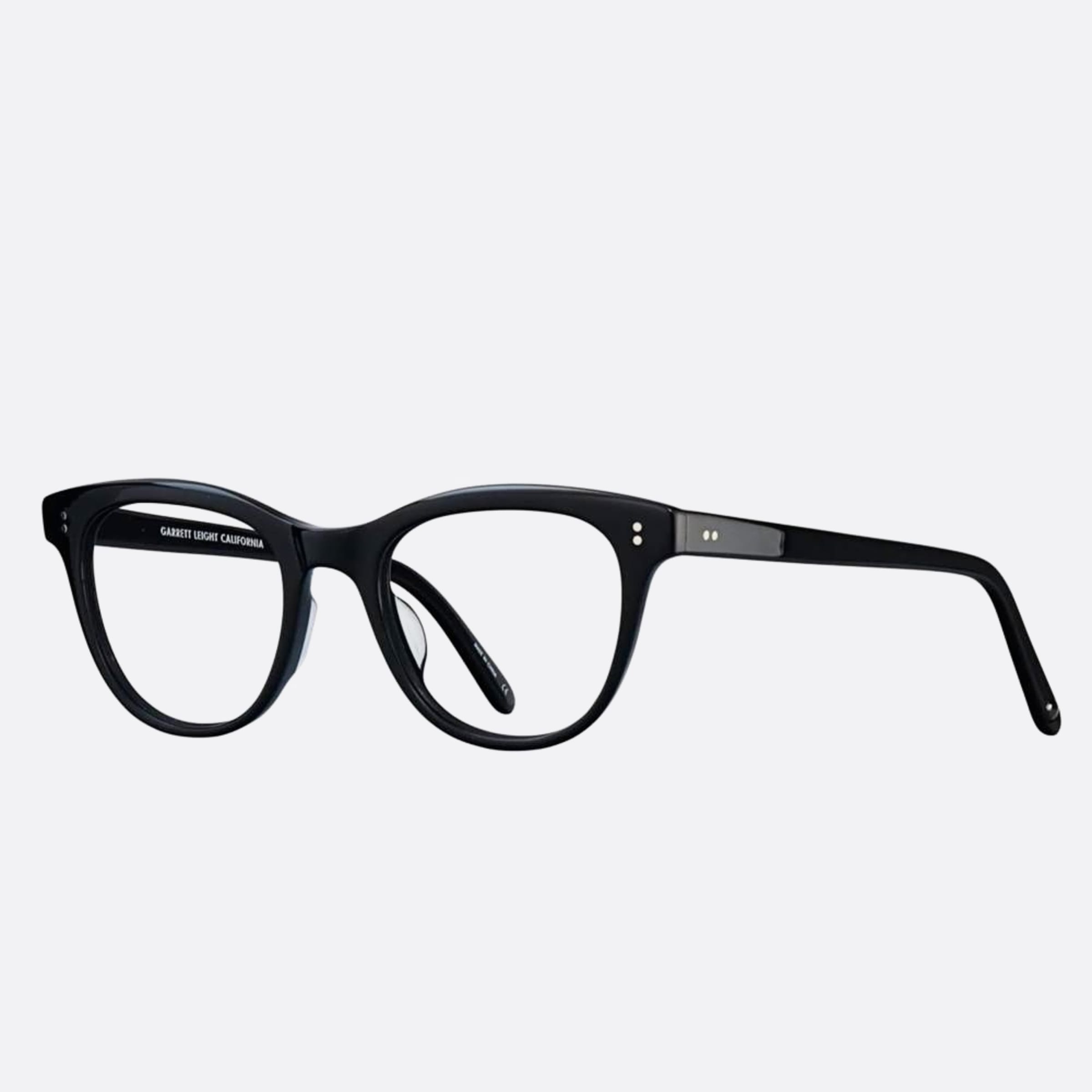 Garrett 47mm Leight Loyola Black Cat Eye Unisex Eyeglasses - Side View