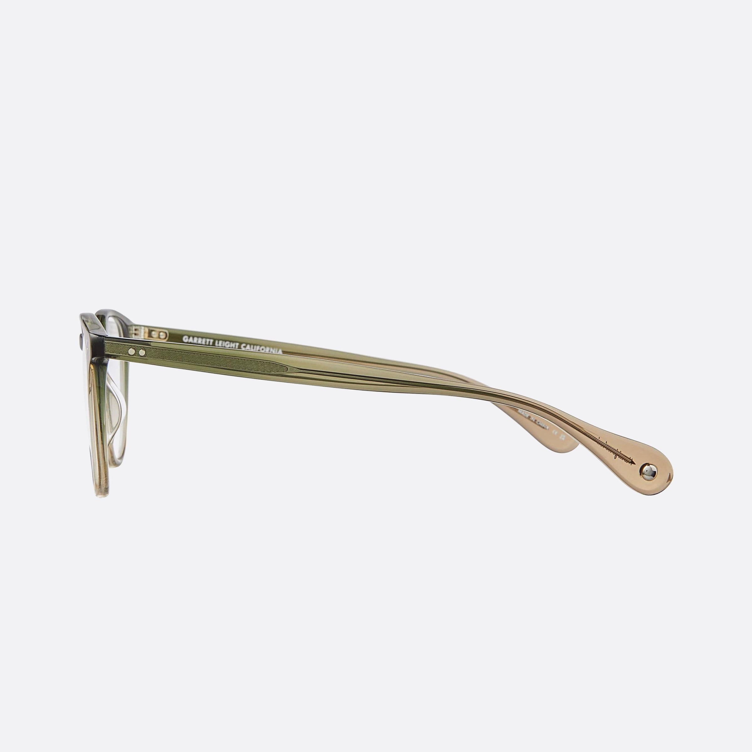 Garrett 48mm Leight Manzanita Cypf Green Round Unisex Eyeglasses - Detail View