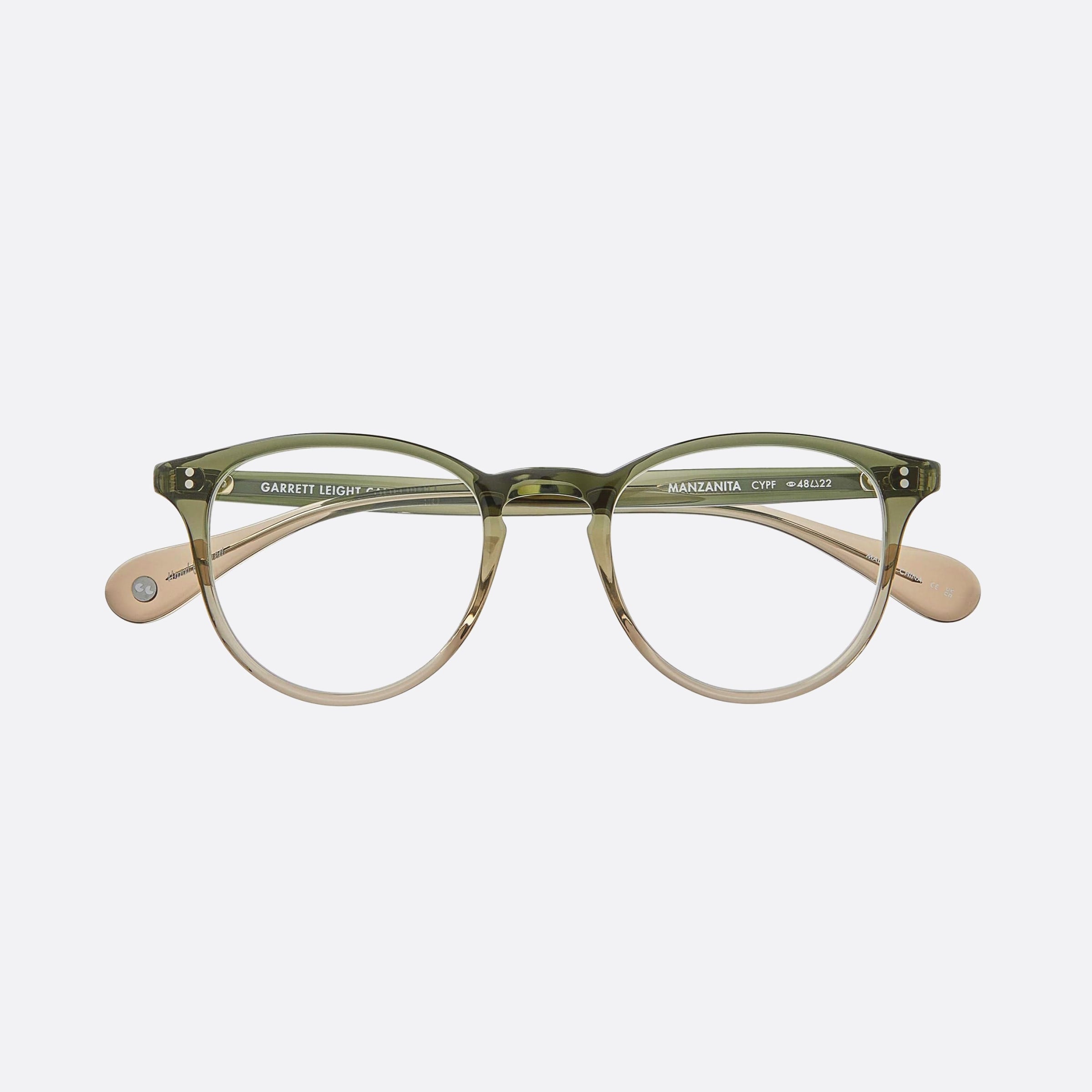 Garrett 48mm Leight Manzanita Cypf Green Round Unisex Eyeglasses - Lifestyle Shot