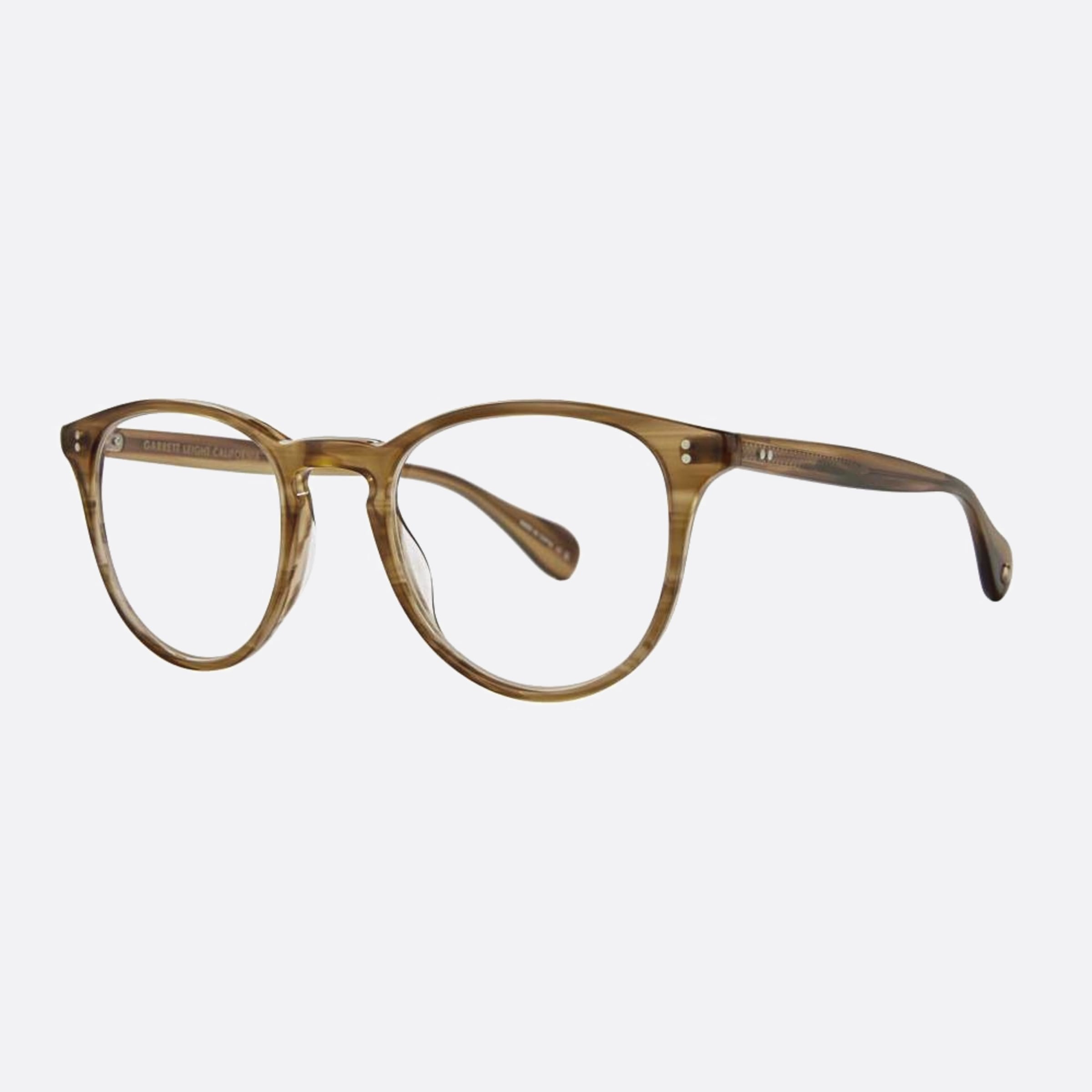 Garrett 48mm Leight Manzanita Pat Brown Round Unisex Eyeglasses - Side View