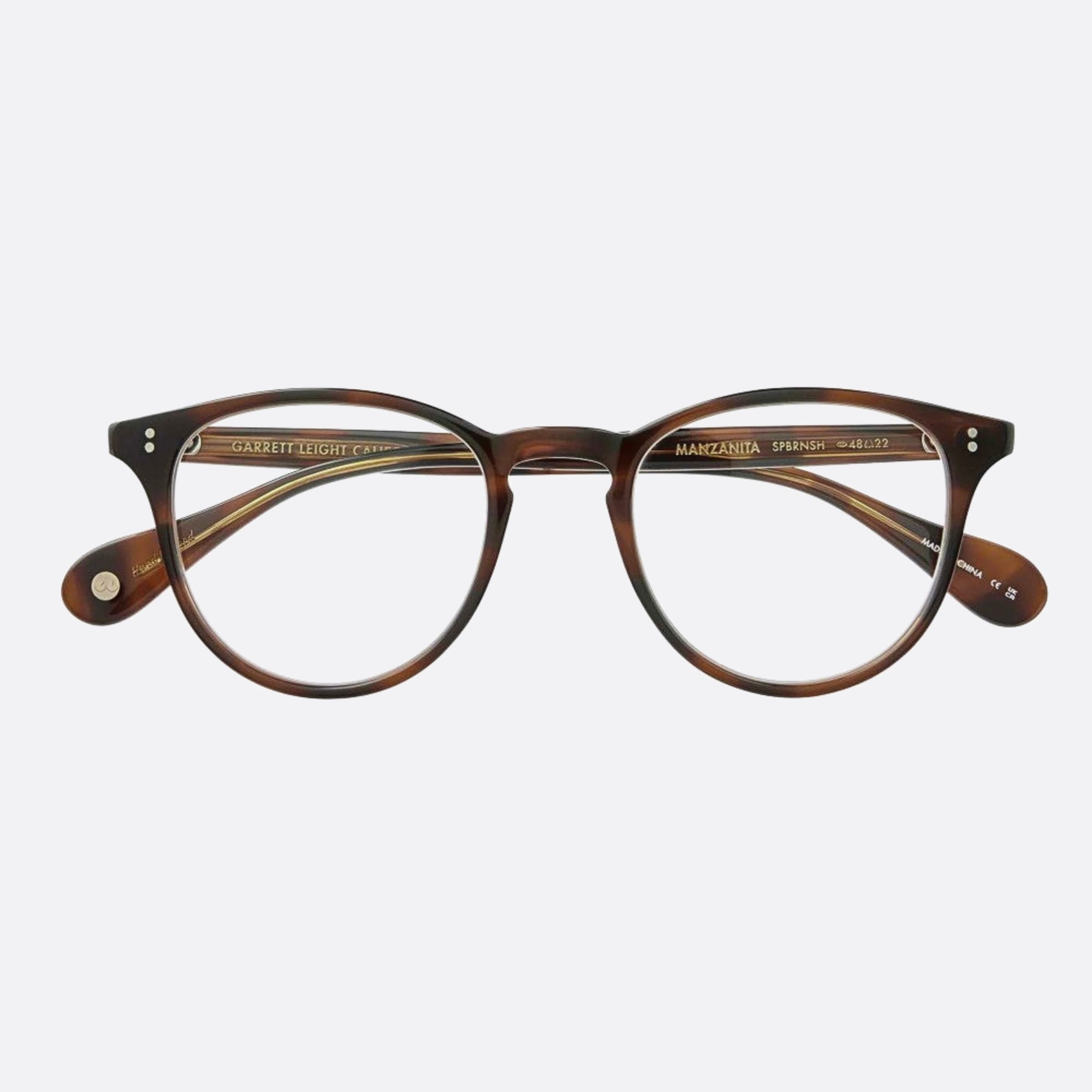 Garrett 48mm Leight Manzanita Spbrnsh Havana Round Unisex Eyeglasses - Lifestyle Shot
