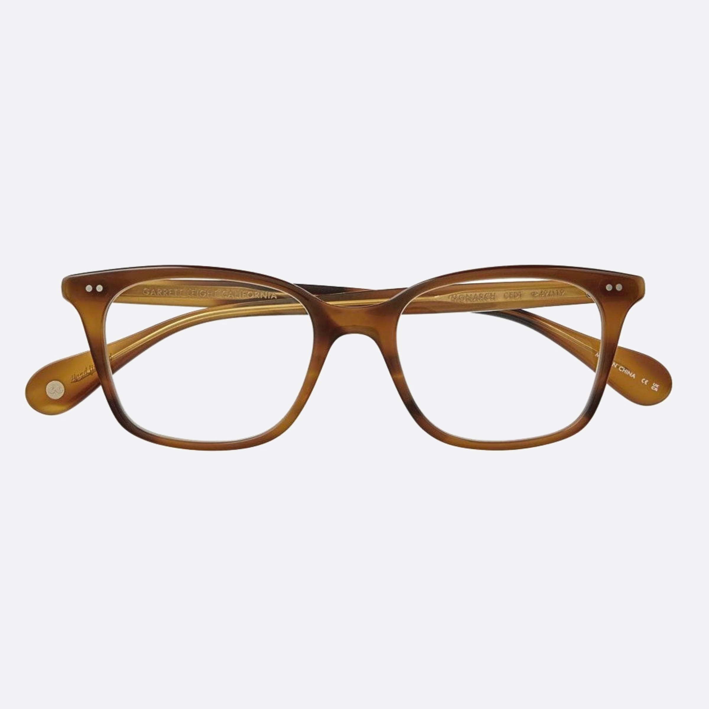 Garrett 49mm Leight Monarch Cedt Havana Geometric Unisex Eyeglasses - Lifestyle Shot
