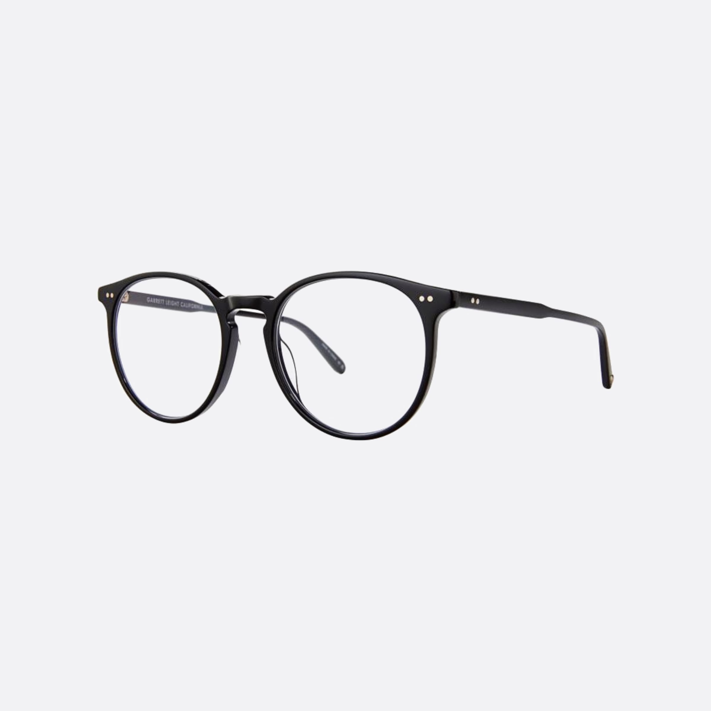 Garrett 51mm Leight Morningside Black Round Unisex Eyeglasses - Side View