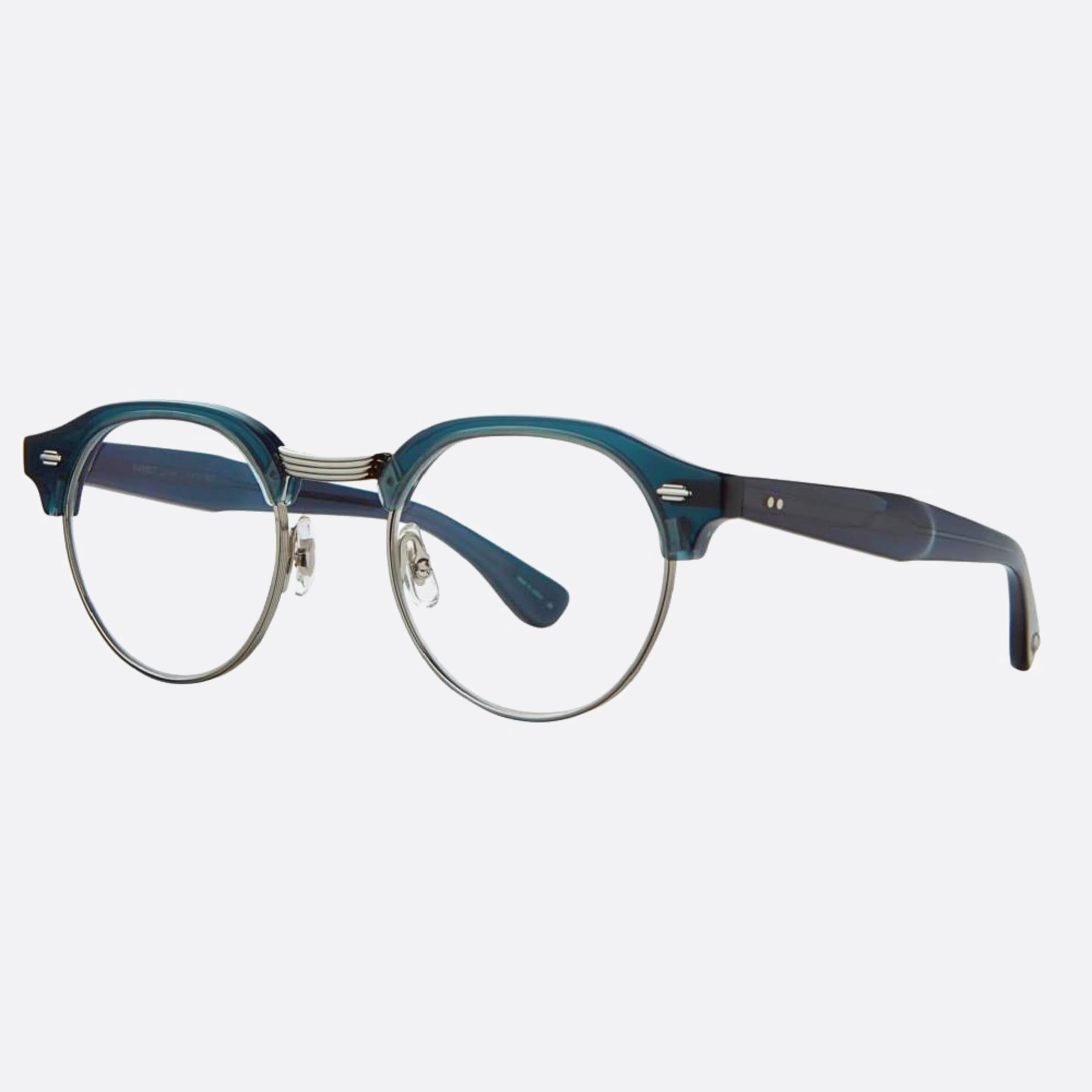 Garrett 47mm Leight Oakwood Nvy Blue Round Unisex Eyeglasses - Side View