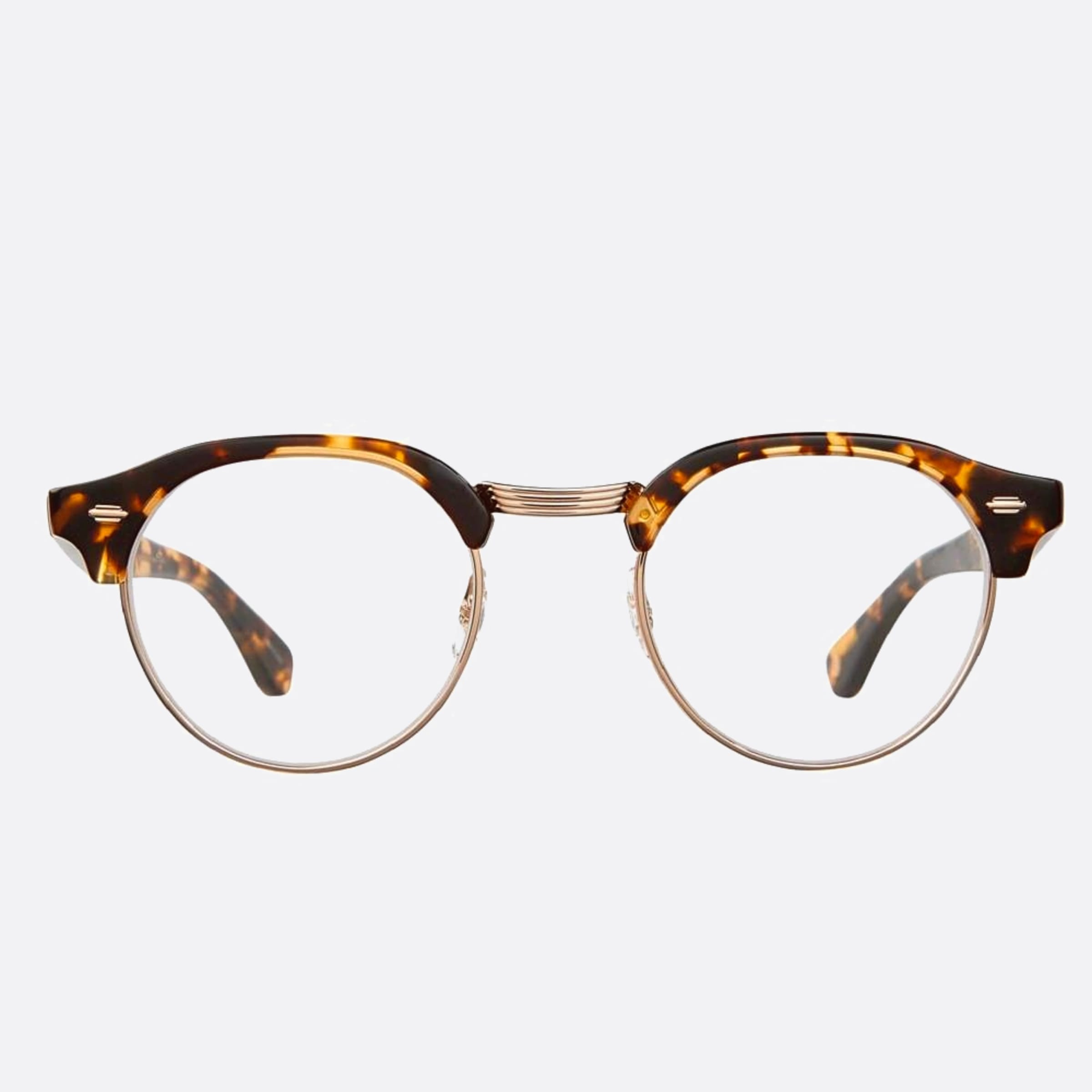 Garrett 47mm Leight Oakwood Tut Havana Round Unisex Eyeglasses - Main View