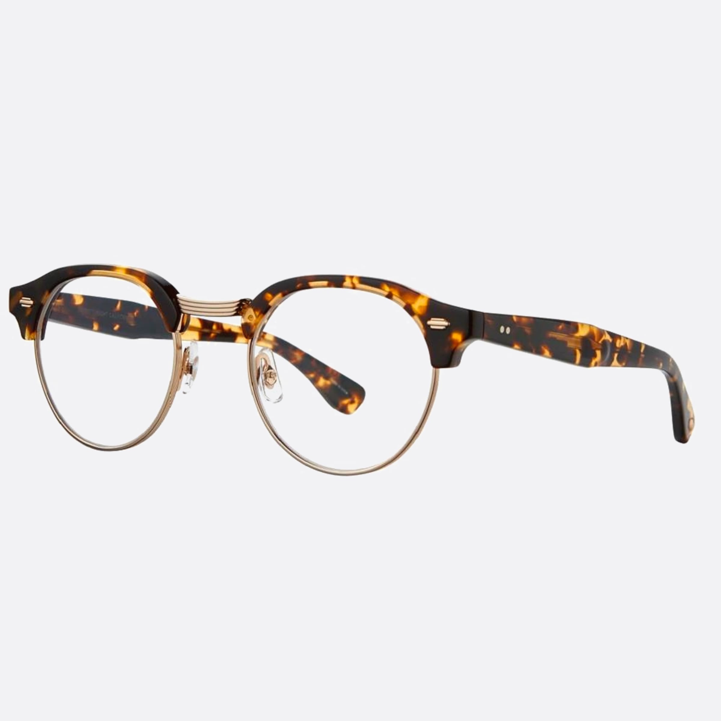 Garrett 47mm Leight Oakwood Tut Havana Round Unisex Eyeglasses - Side View