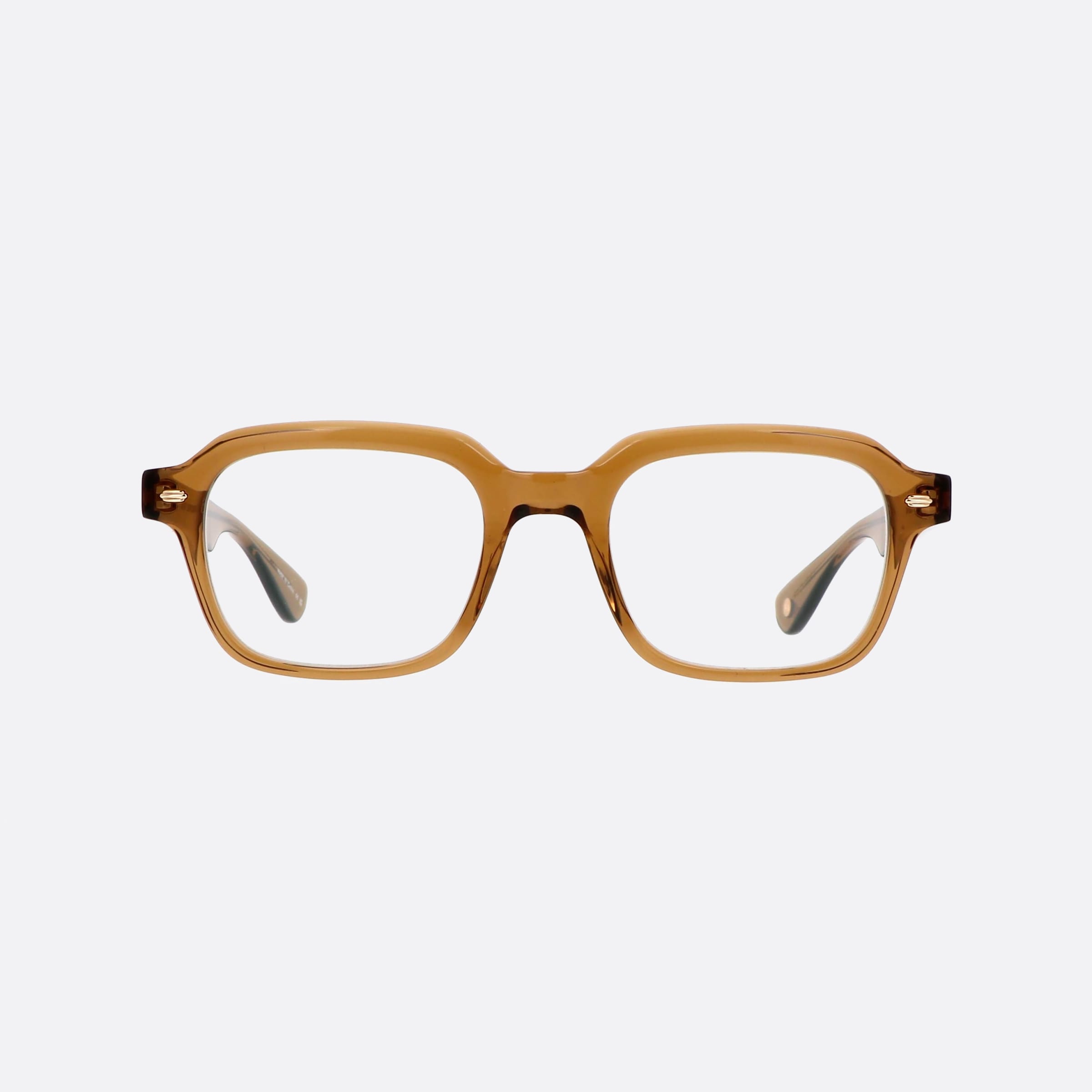 Garrett 49mm Leight Freddy Brown Geometric Unisex Eyeglasses - Side View