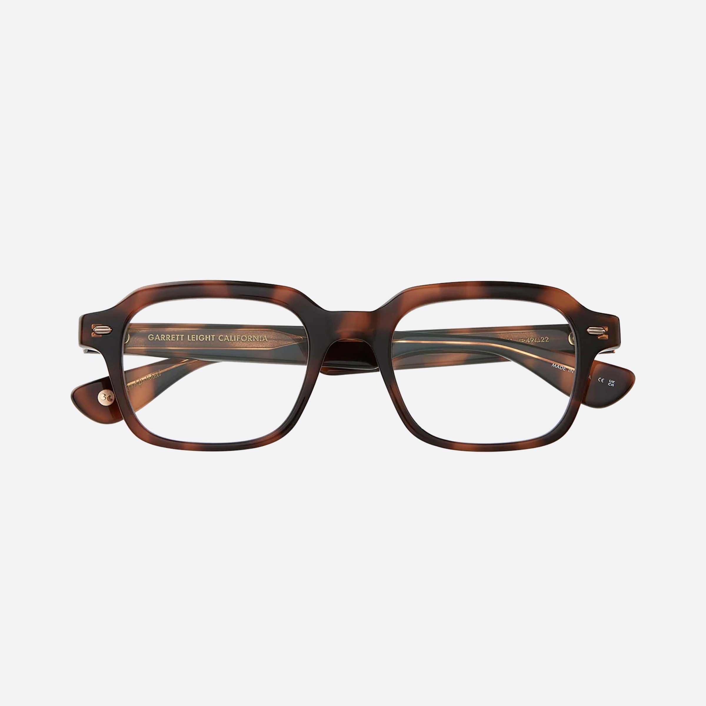 Garrett 49mm Leight Freddy Spbrnsh Brown Geometric Unisex Eyeglasses - Lifestyle Shot