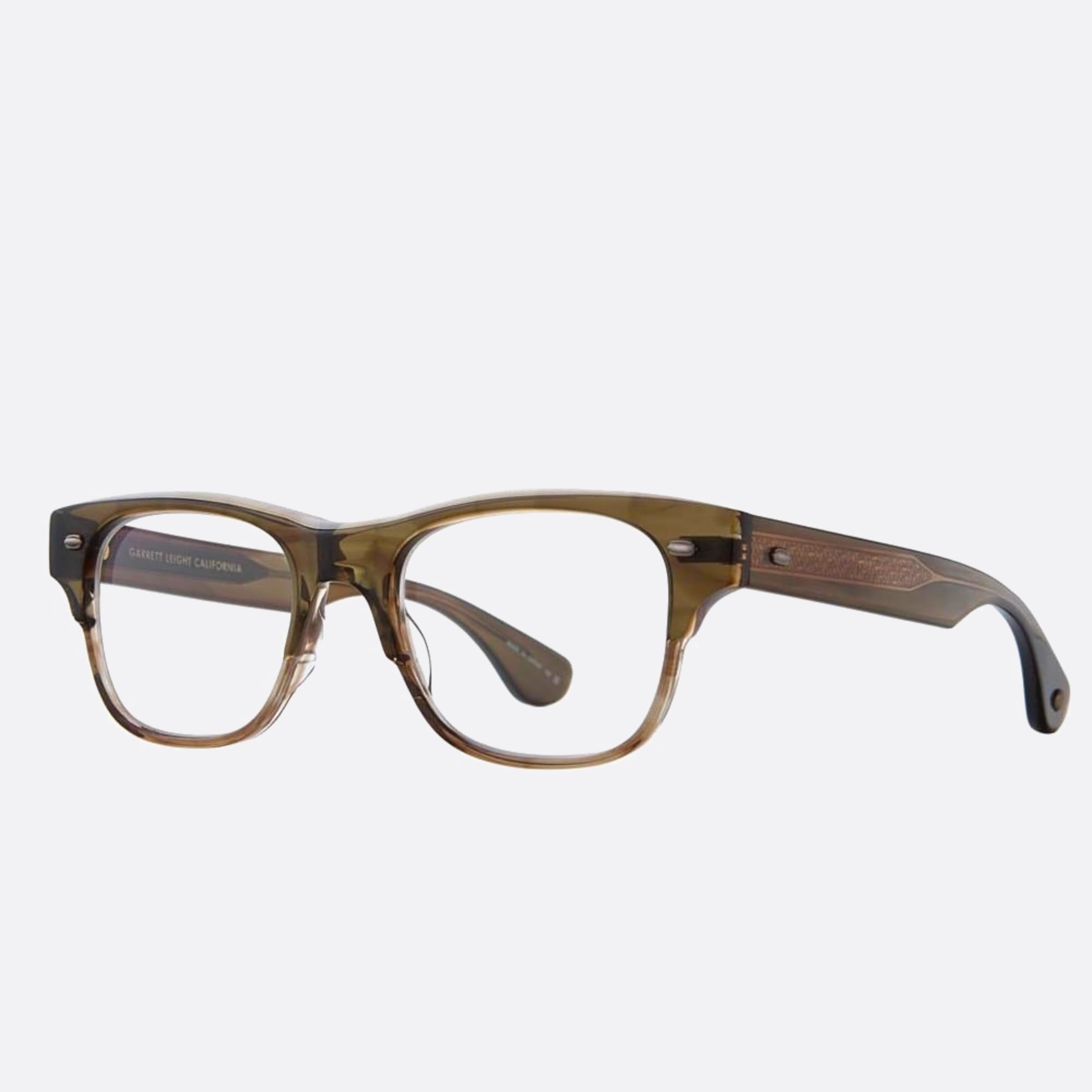 Garrett 48mm Leight Rodriguez Green Geometric Unisex Eyeglasses - Side View