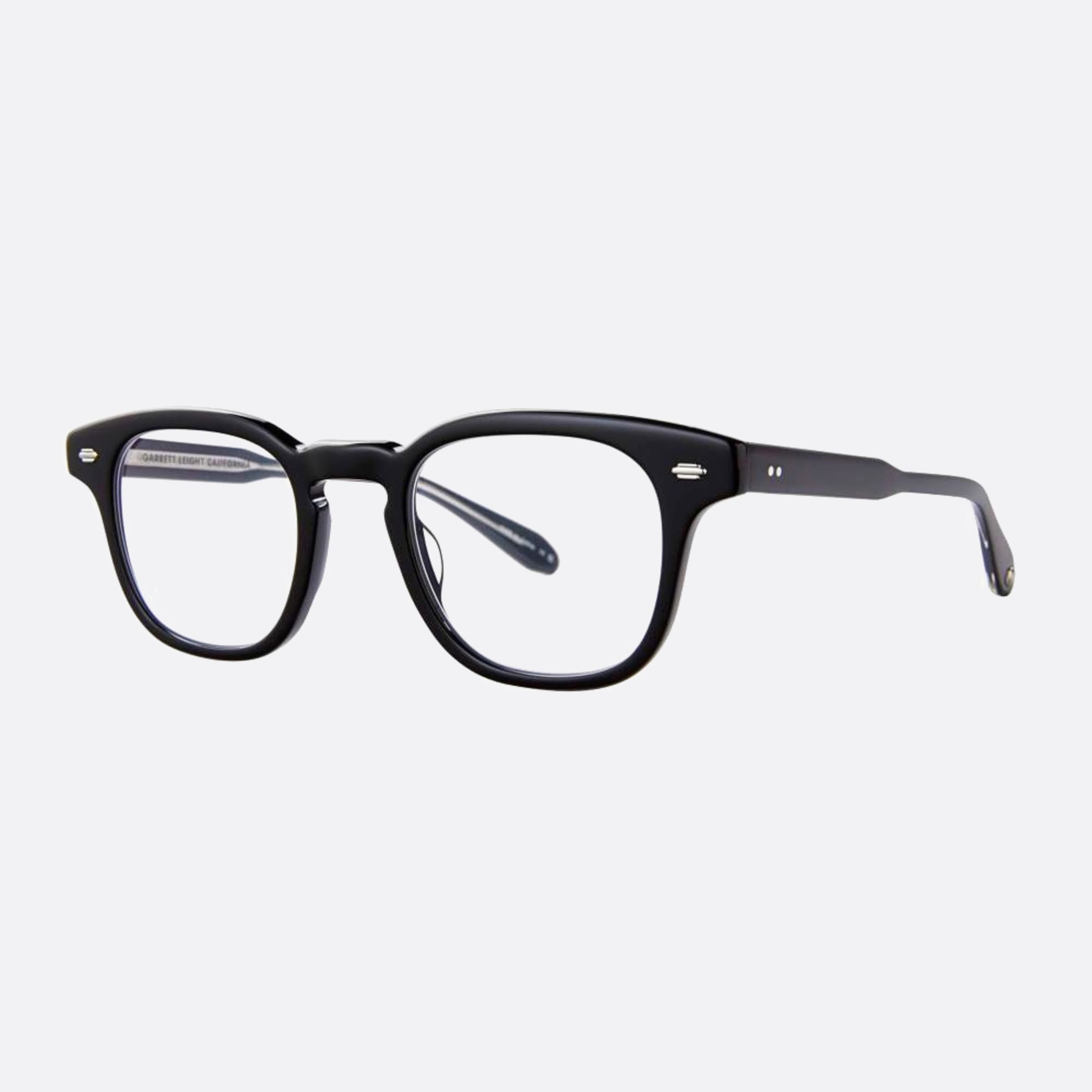 Garrett 47mm Leight Sherwood Black Squared Unisex Eyeglasses - Side View